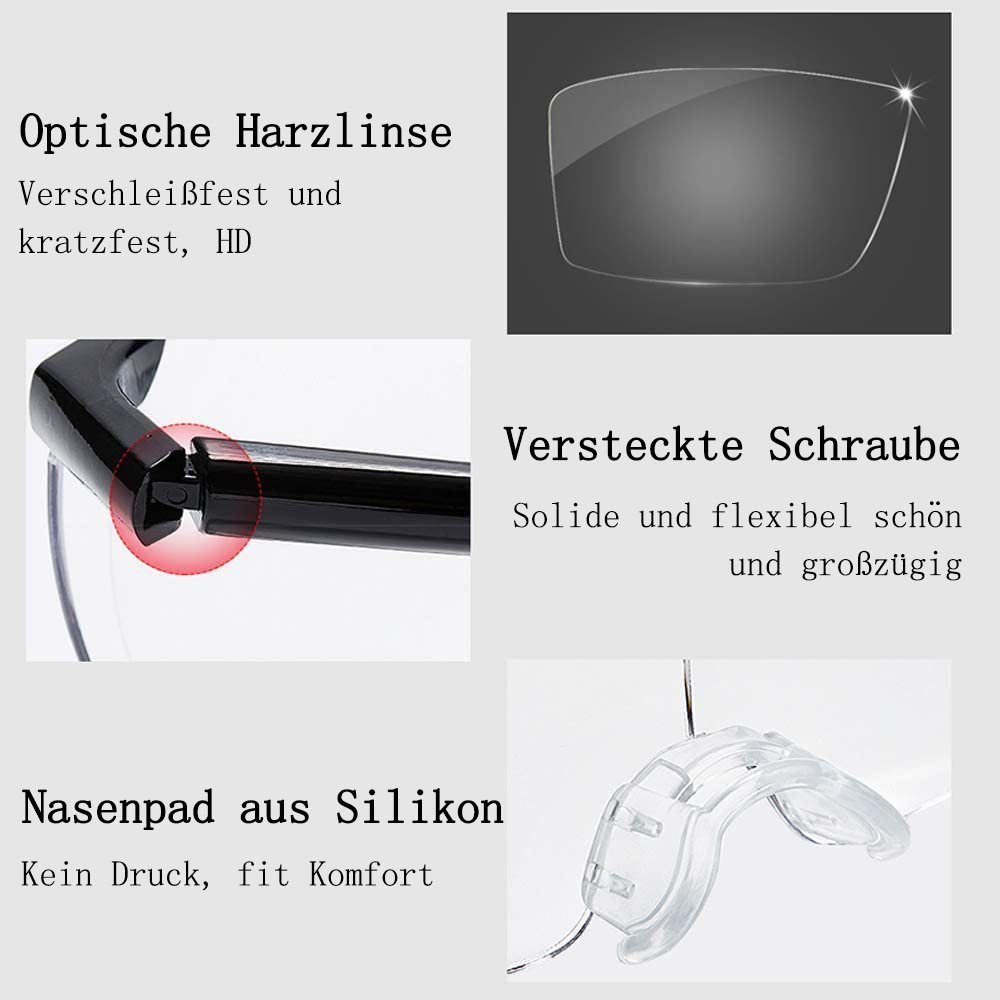 Vergrößerungsbrille für Brillenträger Lesebrille Lesebrillen GelldG Lupenbrille