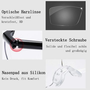 GelldG Lesebrille Vergrößerungsbrille Lupenbrille für Brillenträger Lesebrillen