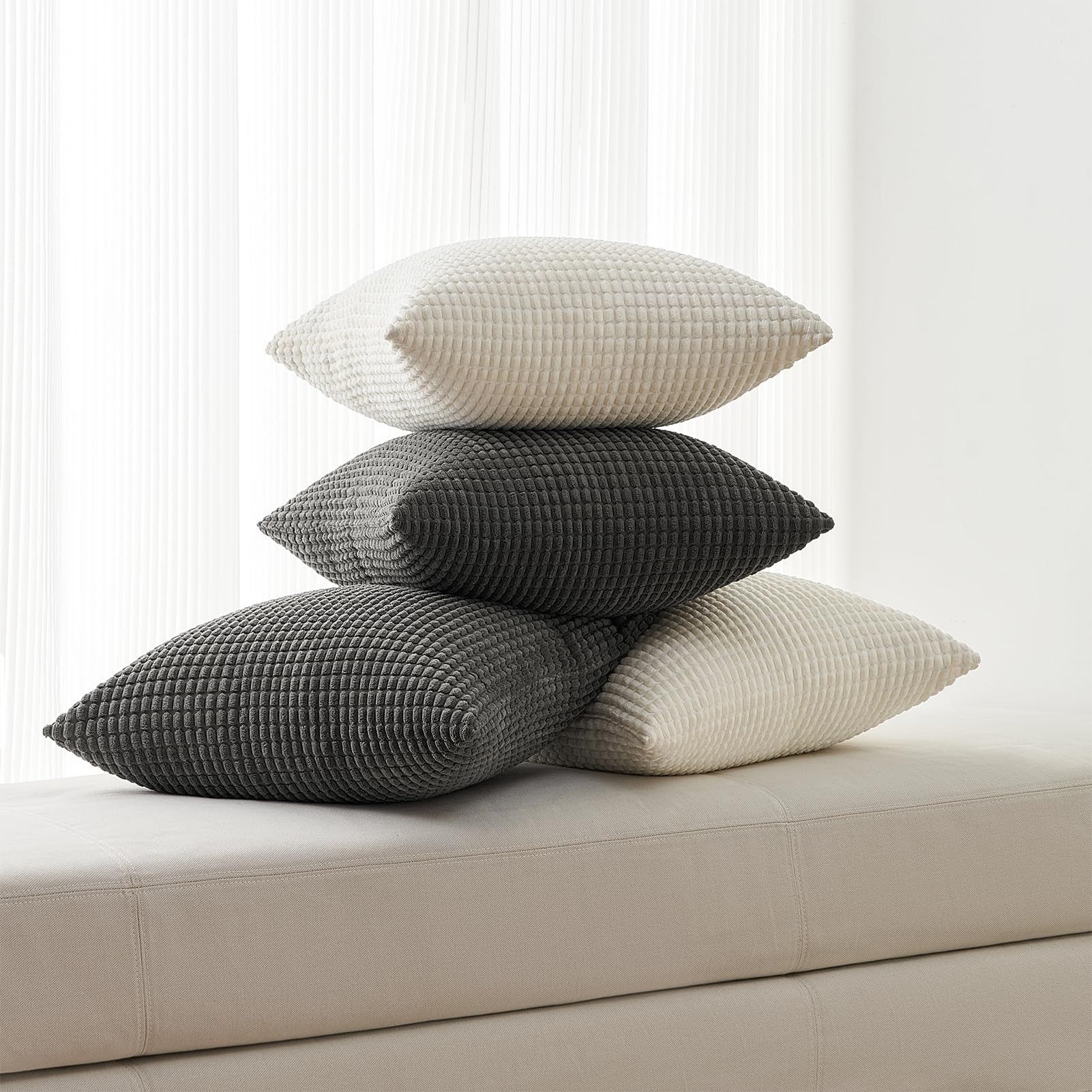 Topfinel Kissenbezug Dekokissenbezug 4er Set 40x40cm aus Cord Samt-Farbverl günstig online kaufen