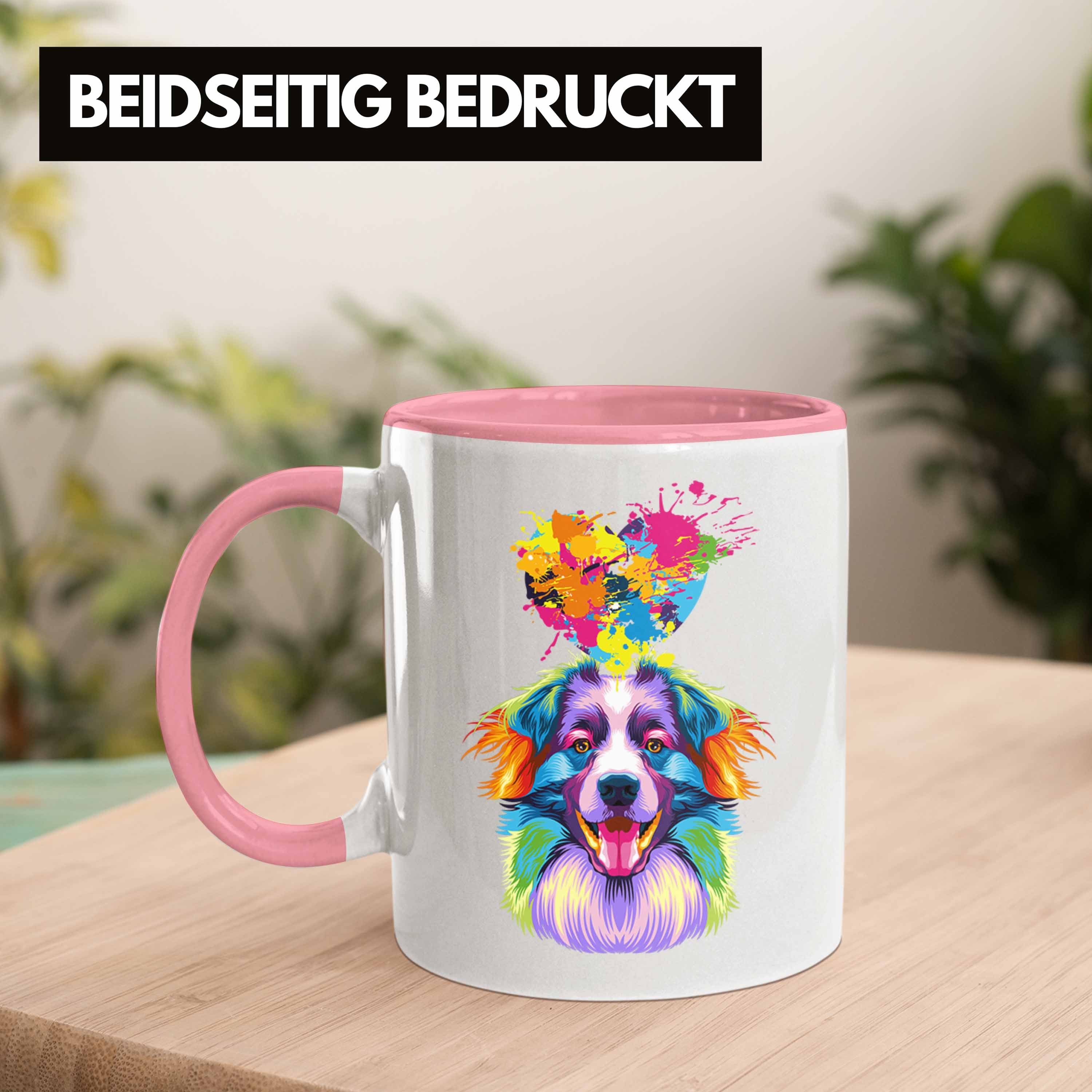 Herz Lustiger Rosa Tasse Besitzer Collies Spruch Border Tasse Geschenk Trendation Gesc Farbe