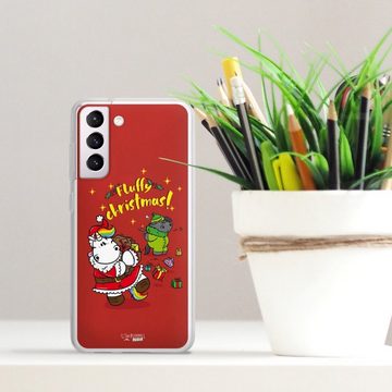DeinDesign Handyhülle Pummeleinhorn Fluffy Christmas Red, Samsung Galaxy S21 FE Silikon Hülle Bumper Case Handy Schutzhülle