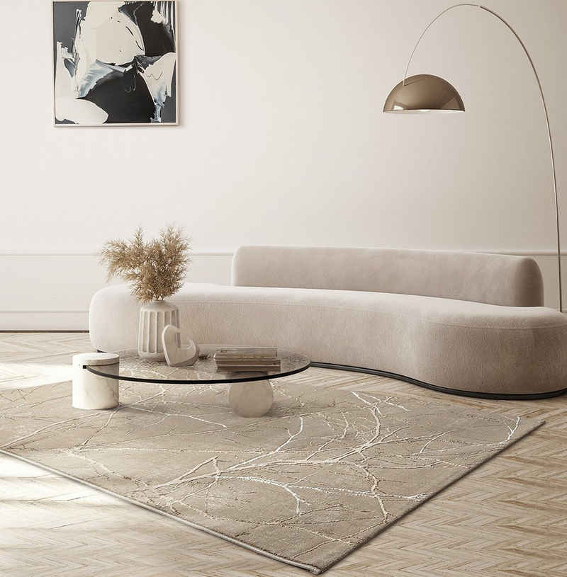Teppich »Mila moderner Teppich Wohnzimmer, elegant glänzender Kurzflor«, the carpet, Rechteck