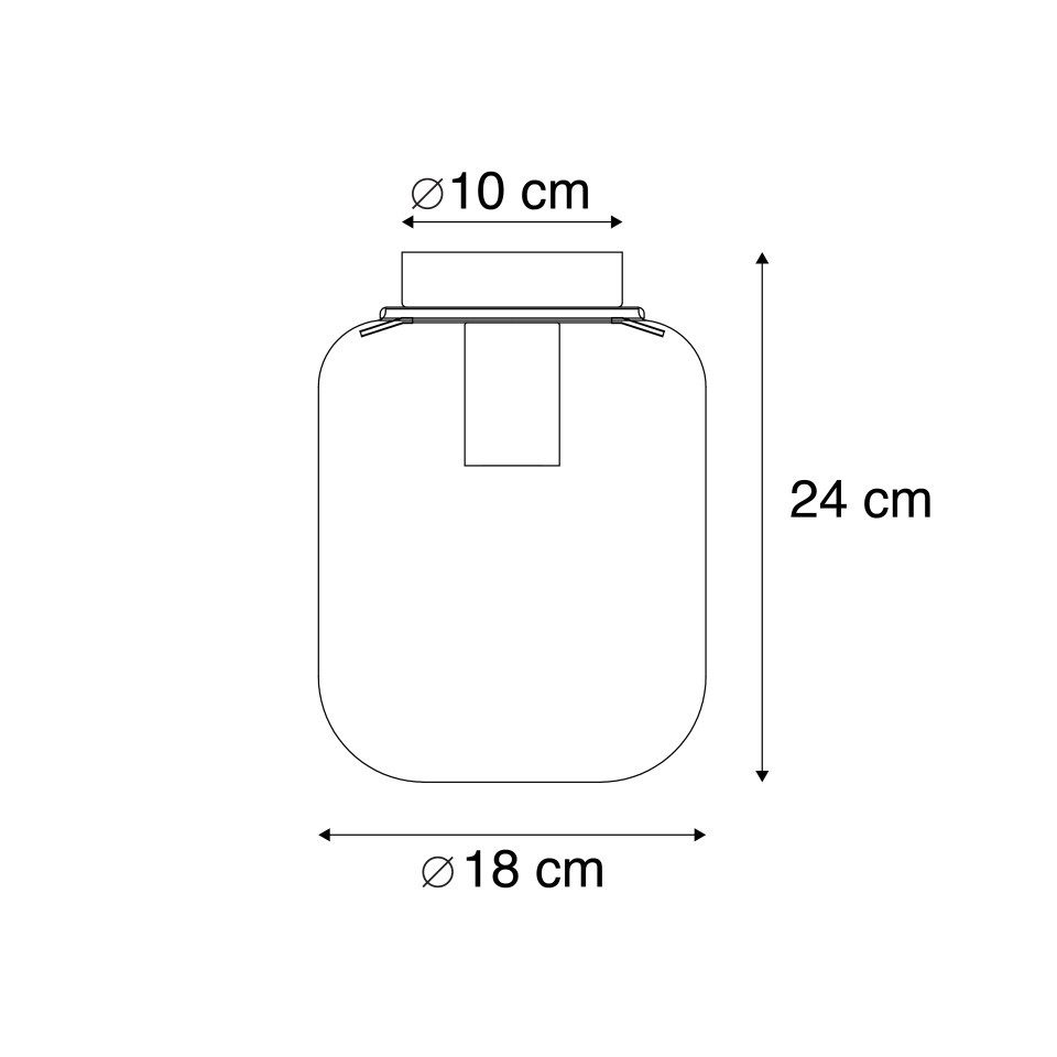 Qazqa Deckenleuchte Bliss, ohne Leuchtmittel, Warmweiß, QAZQA Deckenleuchte, e27, Schwarz, Glas, Design