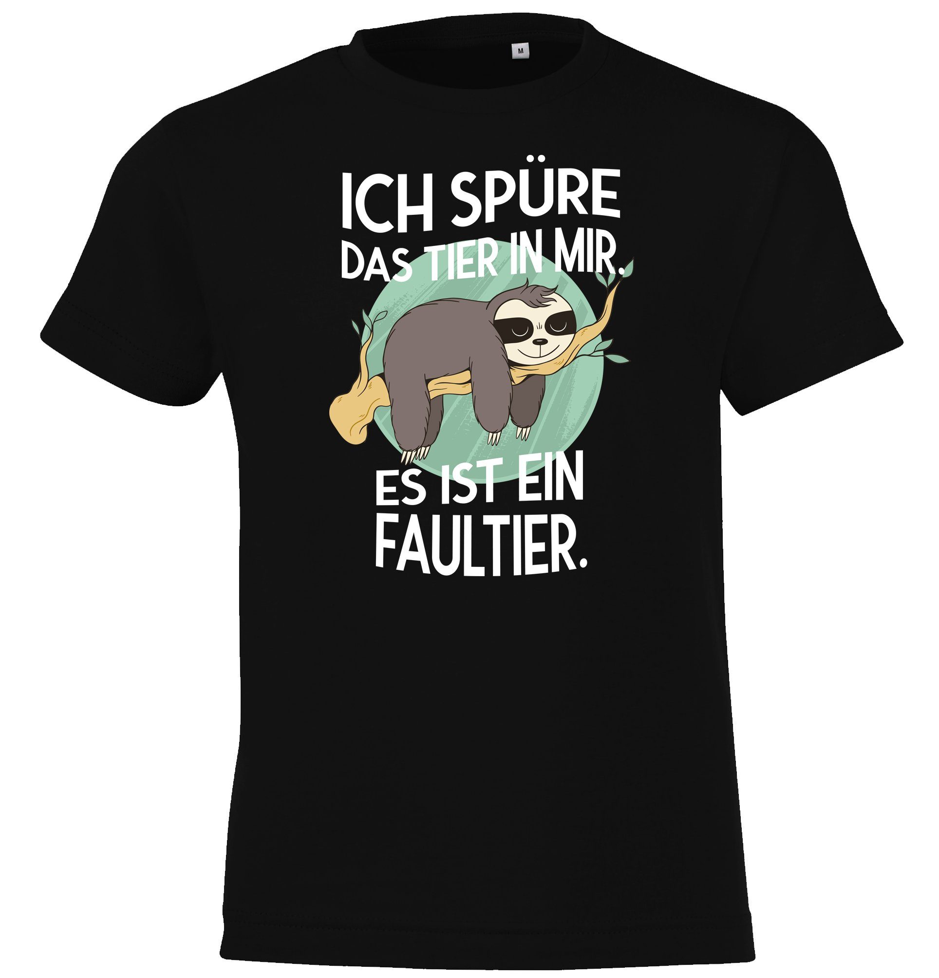 T-Shirt Das Tier in mir Faultier Kinder Shirt für Jungen & Mädchen