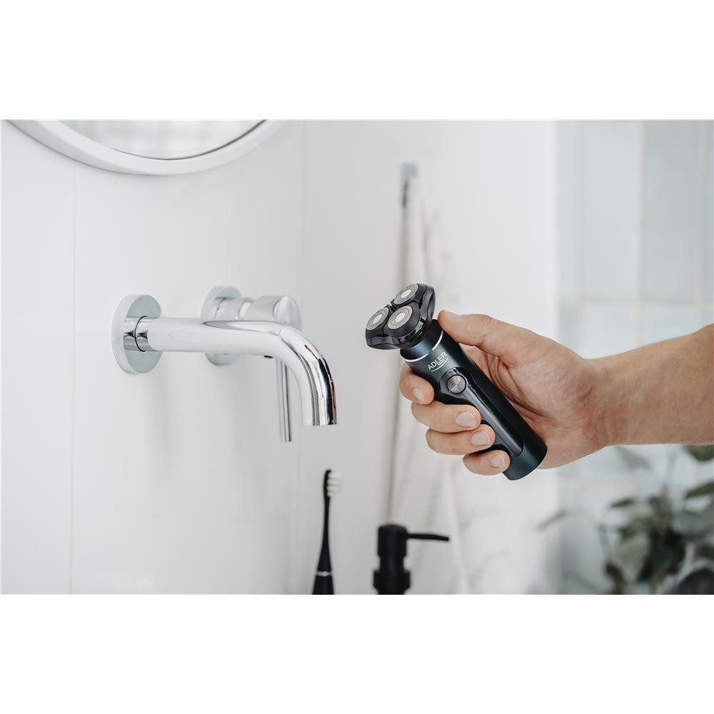 Adler Elektrorasierer ADEG 2940, Reiserasierer 3 in 1, elektrischer Nass- und Trockenrasierer, schwarz