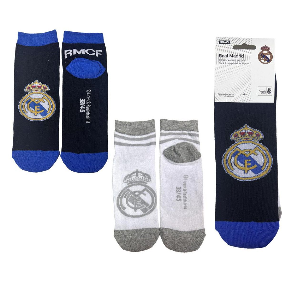 Real Madrid Kurzsocken Sneakersocken 38 bis 45 Onesize