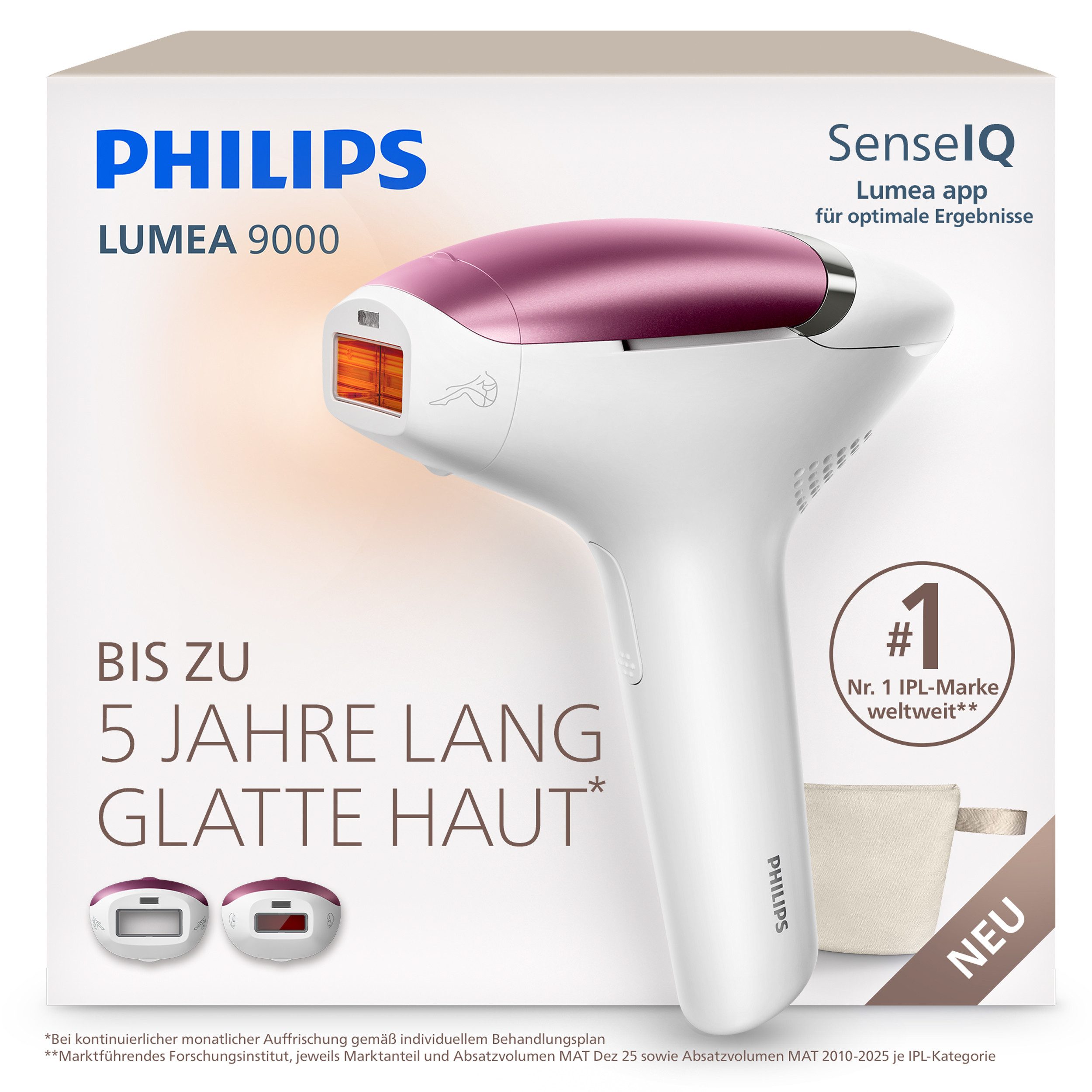Philips IPL-Haarentferner Philips Lumea Series 8000 BRI934/00, 2 Aufsätze (Gesicht, Körper)