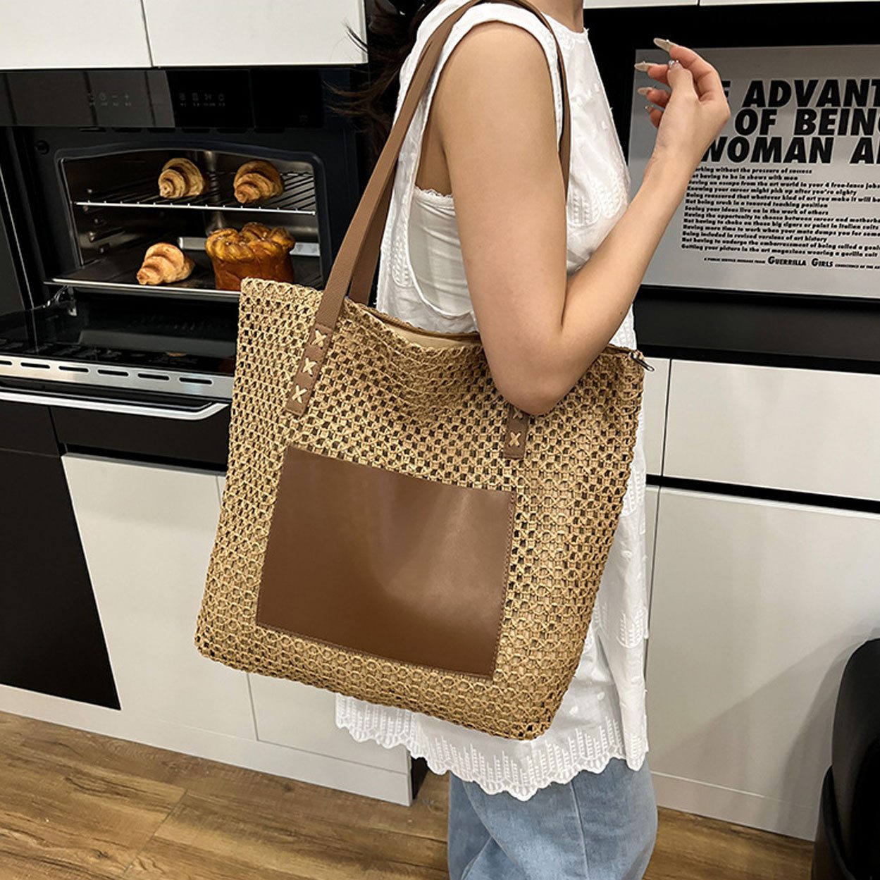 RWEUOQ XL-Strandtasche Women's Straw Bag Strandtasche, günstig online kaufen