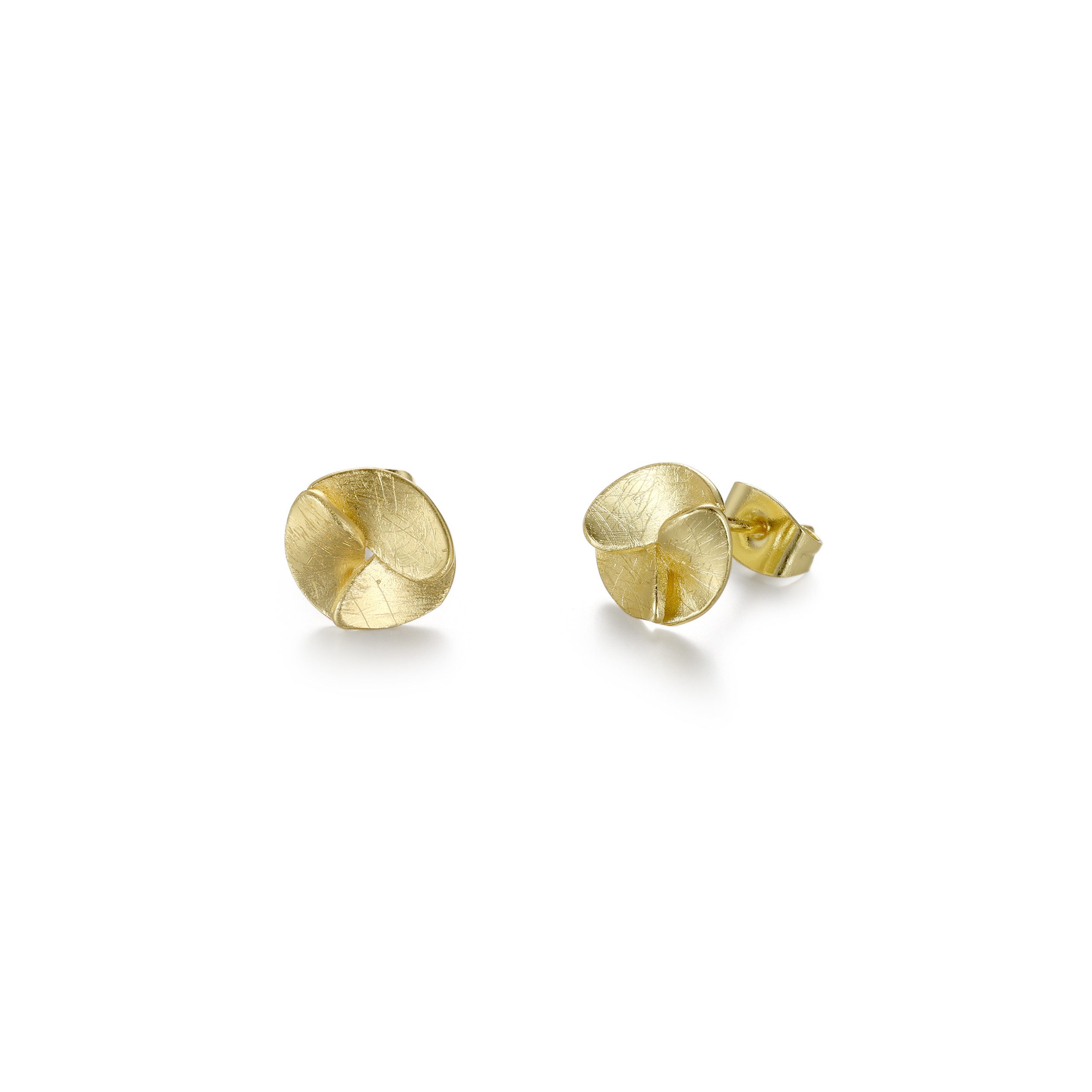 Kingka Paar Ohrstecker Blüte goldfarben Schmuck Geschenk Ohrschmuck Ohrring, zu Kleid, Shirt, Hoodie, Jeans, Pumps, Büro, Urlaub, Fest, Party