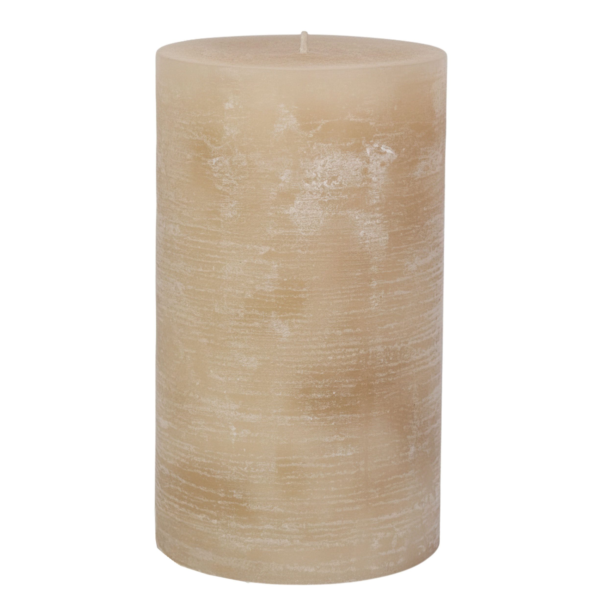 B&S Stumpenkerze Stumpenkerze durchgefärbt leinen 12 x Ø 7 cm günstig online kaufen