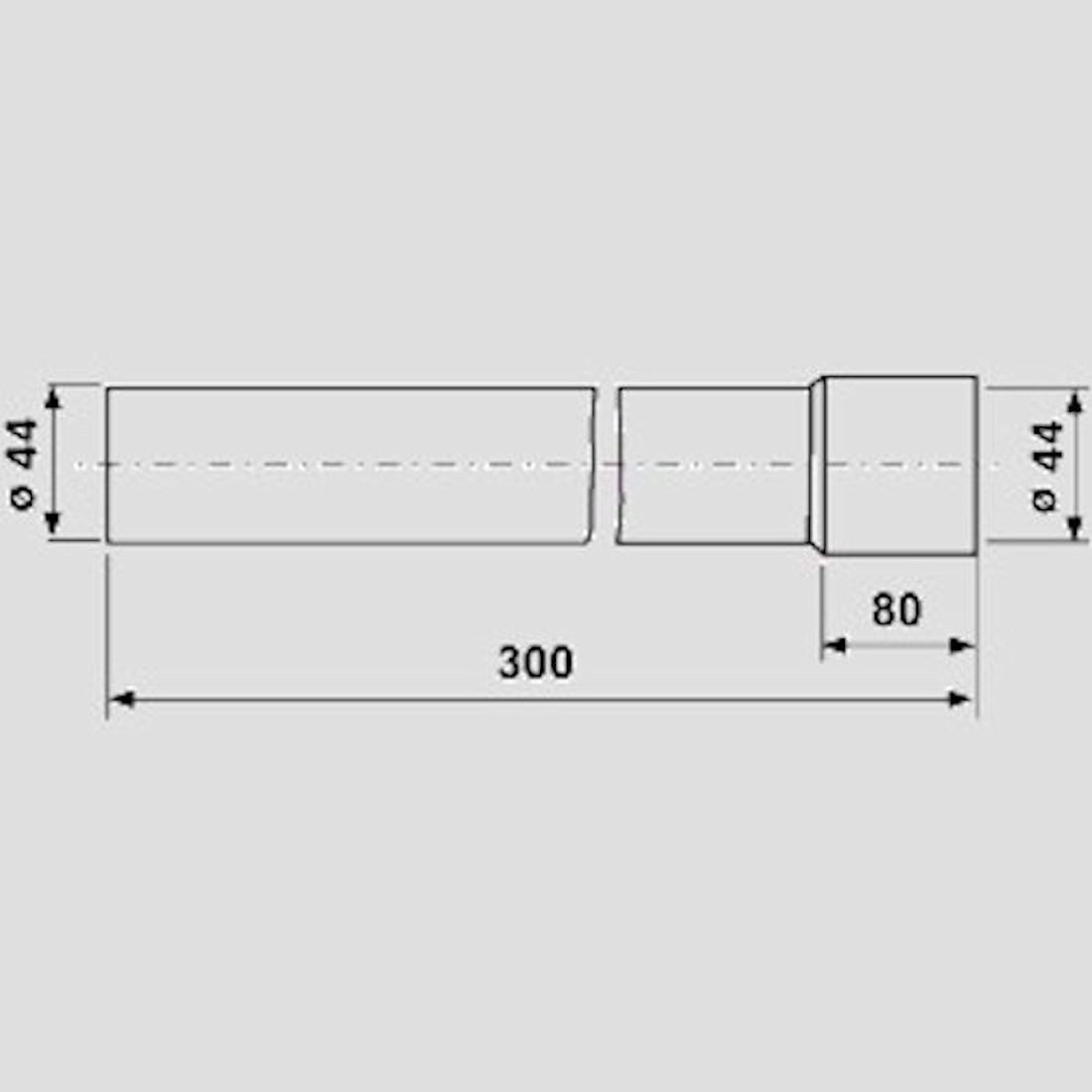 SANIT Spülkasten Spülrohrverlängerung Ø 44 x 300 mm - für WC-Spülkasten - PVC weiß