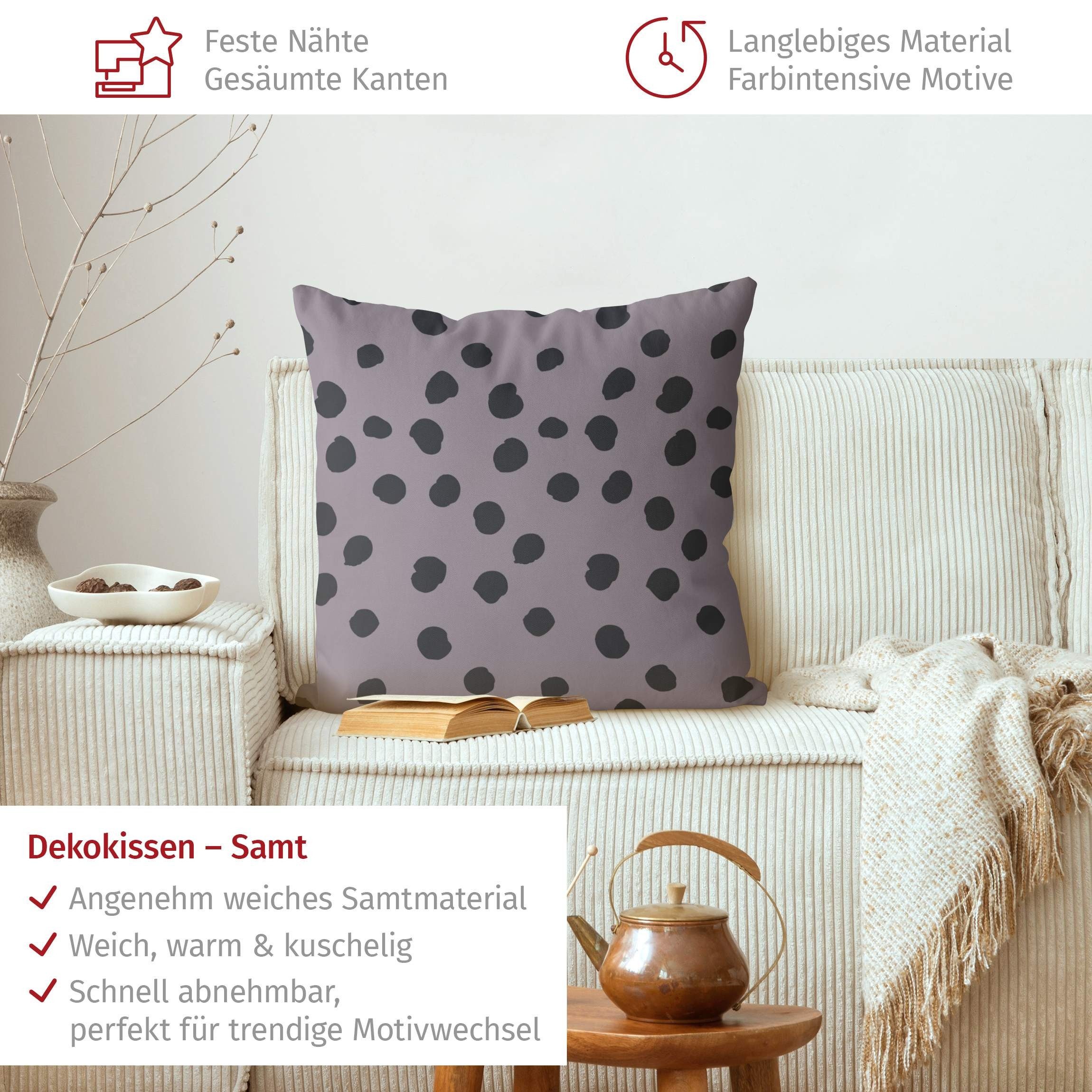Bilderdepot24 Dekokissen drinnen Kissenhülle/ Sofakissen/ Zierkissen violett Muster, Bezug mit / ohne Füllung Zierkissen Outdoor Sofa Bett