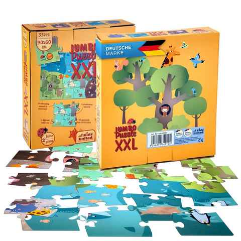 all Kids United Puzzle XXL Tiere Kinder-Spielzeug, 33 Puzzleteile, mit Tieren und Landschaft