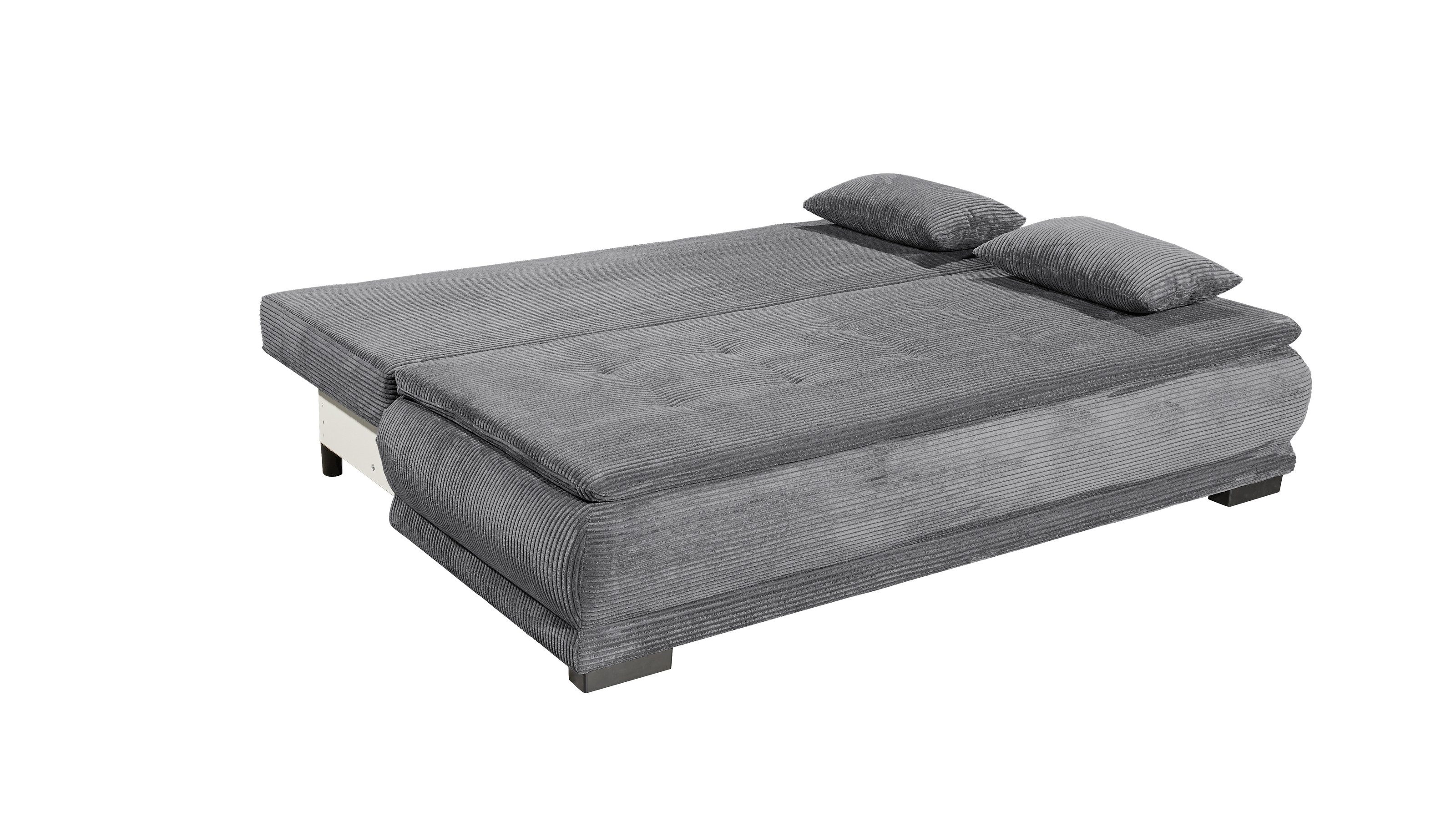 Black Red White Schlafsofa Liegefläche 162x207cm, ash - 208x93x108 (BxHxT)