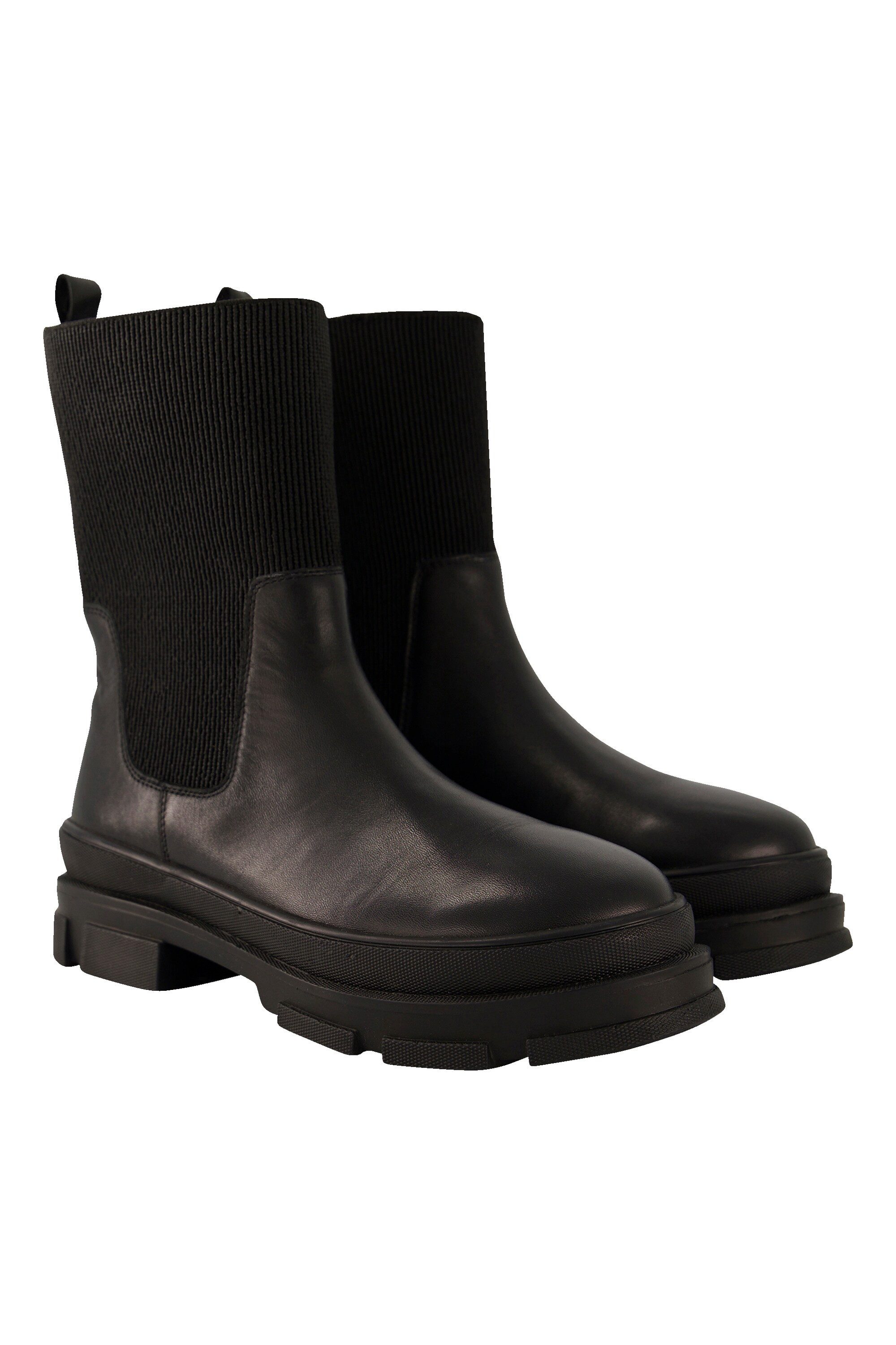 Ulla Popken Leder-Boots Elastikeinsatz Fleecefutter Weite H Stiefel günstig online kaufen