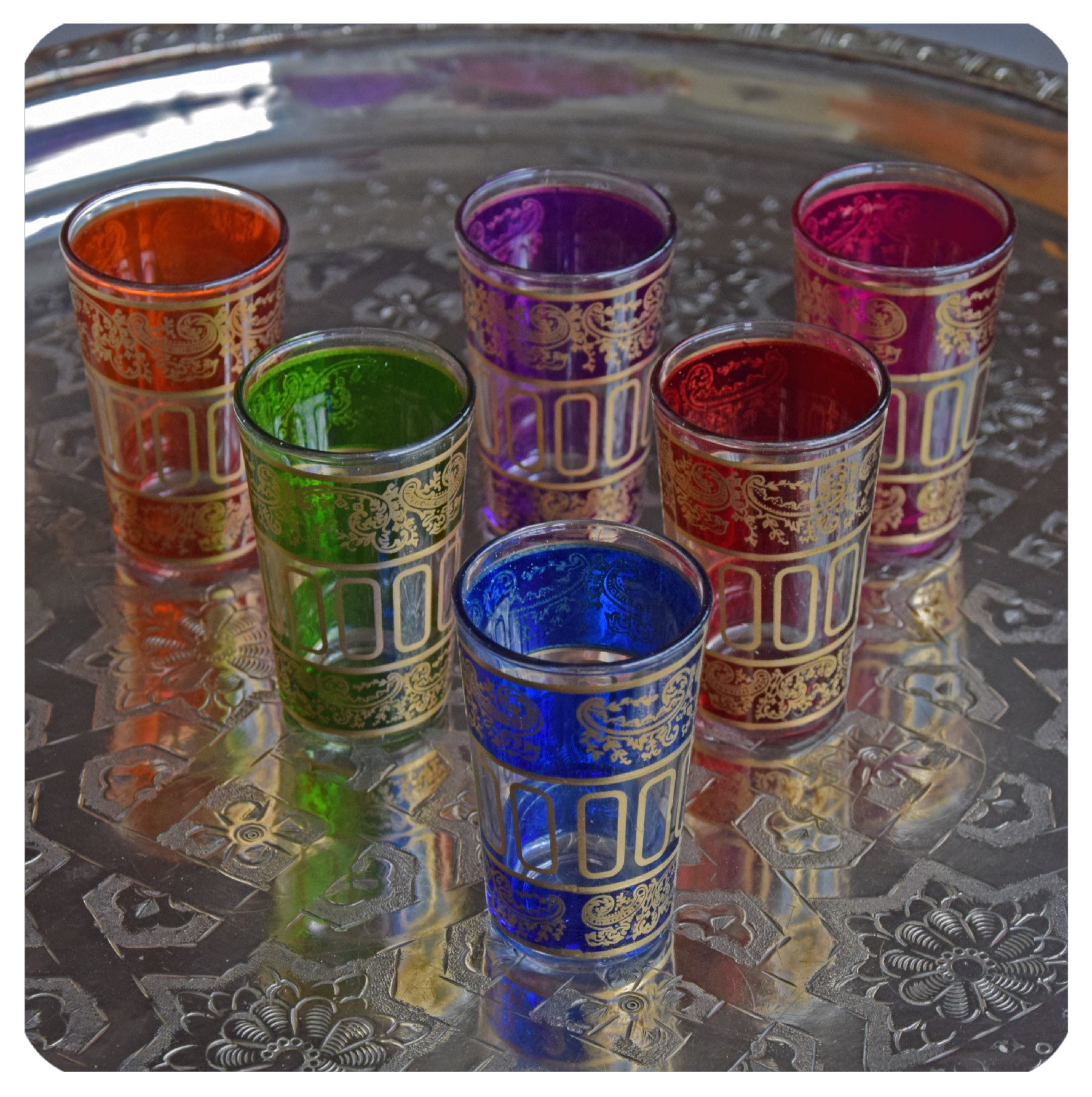 SIMANDRA Teeglas orientalische Teegläser marokkanisches Teeglas Set 6-teilig, handgefertigt. € 26,90