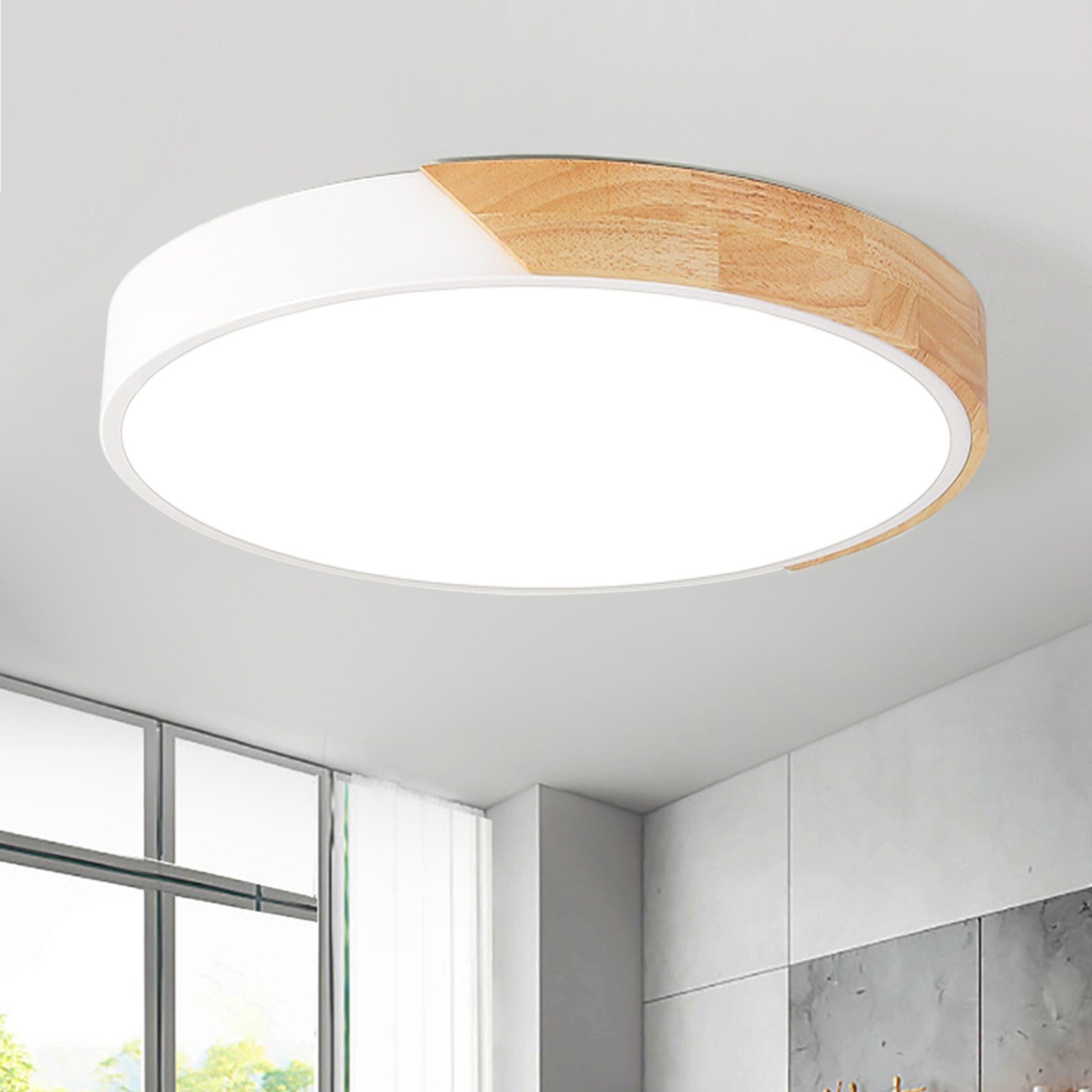 Natsen Deckenleuchte Runde LED Deckenlampe, 48W, dimmbar mit Fernbedienung, günstig online kaufen