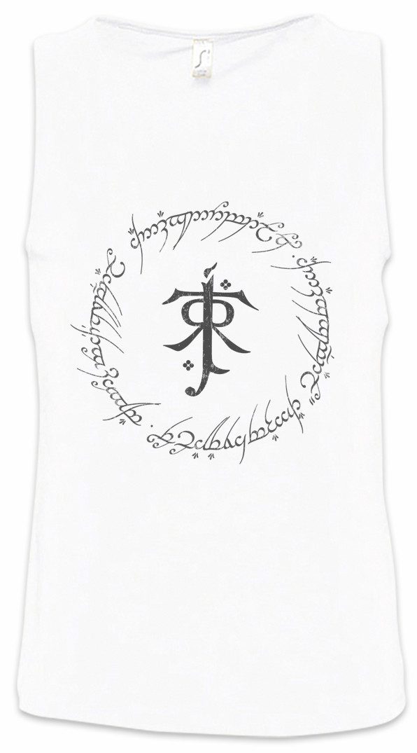 Urban Backwoods Tanktop Ring Text Ärmelloses T-Shirt Lord of Herr der Mordor the Rings Sing Gondor Frodo Sauron Symbol