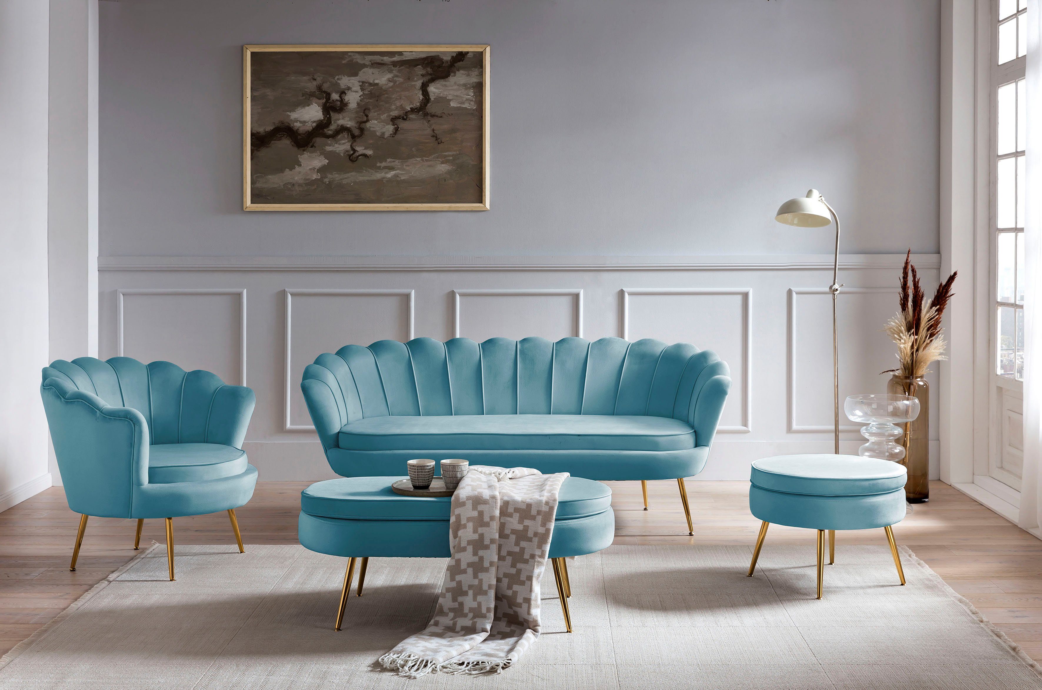 Clam, Loungesessel Blau Muscheldesign extravagantes SalesFever