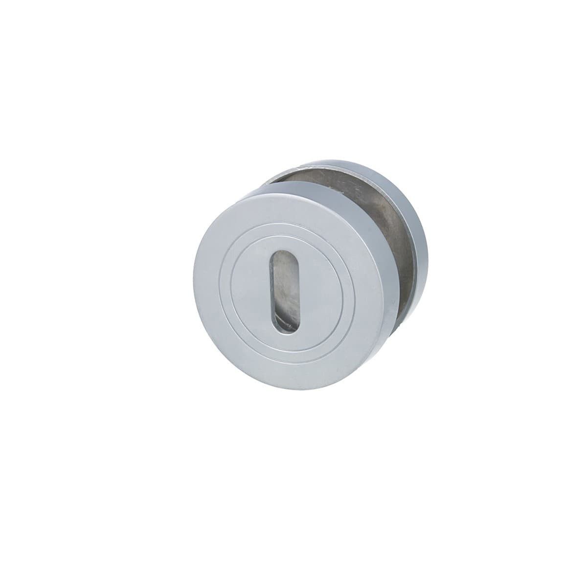 MS Beschläge Türbeschlag Rosettenpaar Ø 52mm Türrosette Buntbart Chrom matt, Zimmertür-Rosetten - Türzubehör