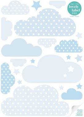 lovely label Wandsticker Wolken blau - Wandtattoo Kinderzimmer Jungen