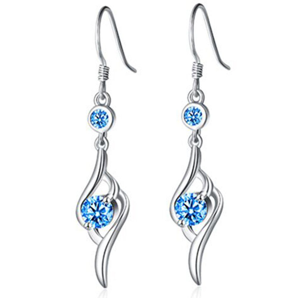Haiaveng Paar aus Blaue Ohrringe Diamant-Ohrringe Ohrhänger Sterlingsilber, einfache S925 Quastenohrringe