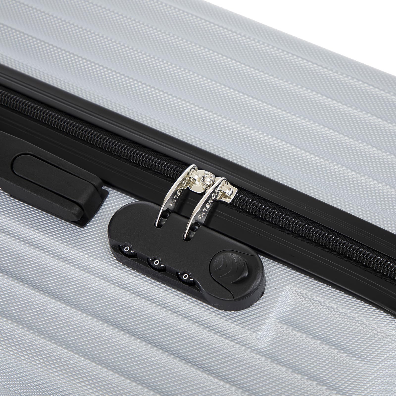 YONSLY Hartschalen-Trolley Reisekoffer ABS Hartschalen Trolley, Rollkoffer Handgepäck, 4 Rollen, Sicherheitsschloss, Weichem Gummigriff,56/66/76 cm, 45/69/99 L