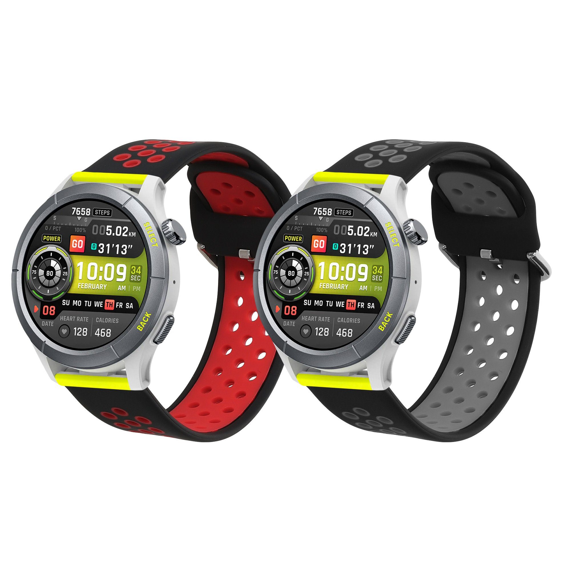 kwmobile 2x Uhrenarmband für Huami Amazfit Cheetah A2294 / Zepp E Armband Smartwatch, 2-tlg., Fitnesstracker Band Set aus TPU Silikon - Ersatzarmband Smartwatch