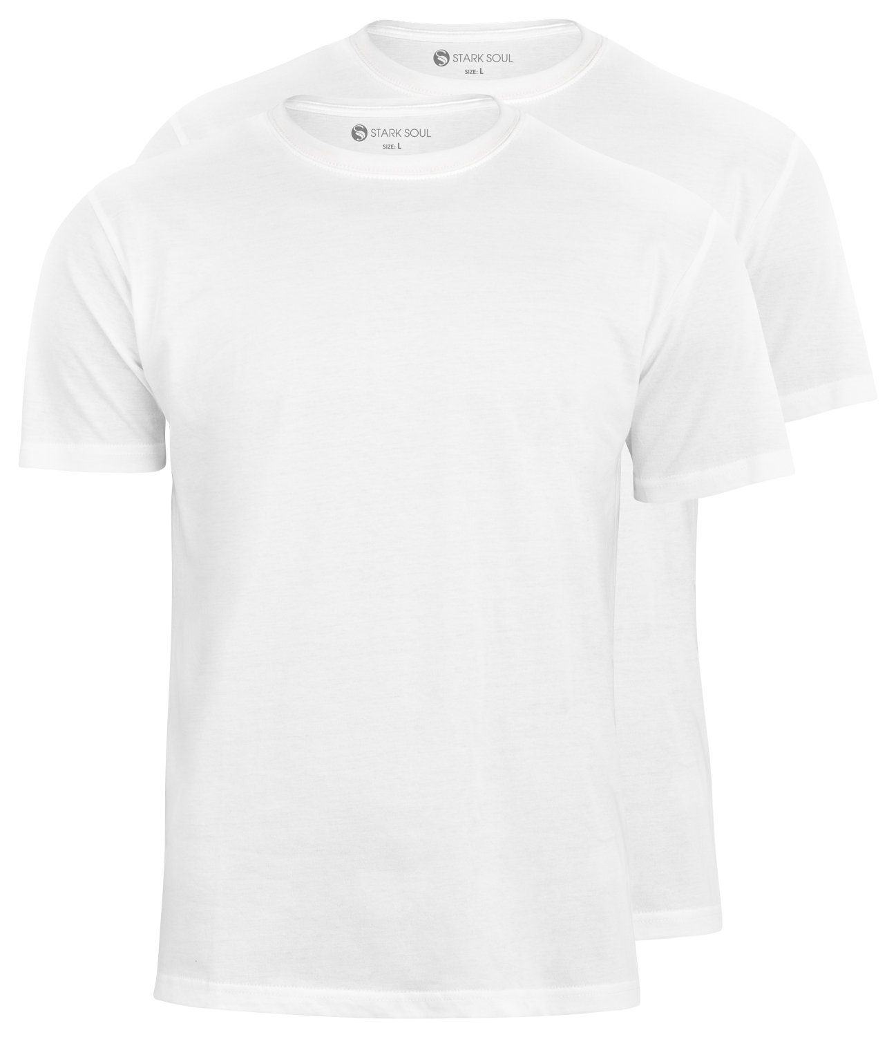 Stark Soul® T-Shirt T-Shirt, Pack 2er Weiß Baumwolle