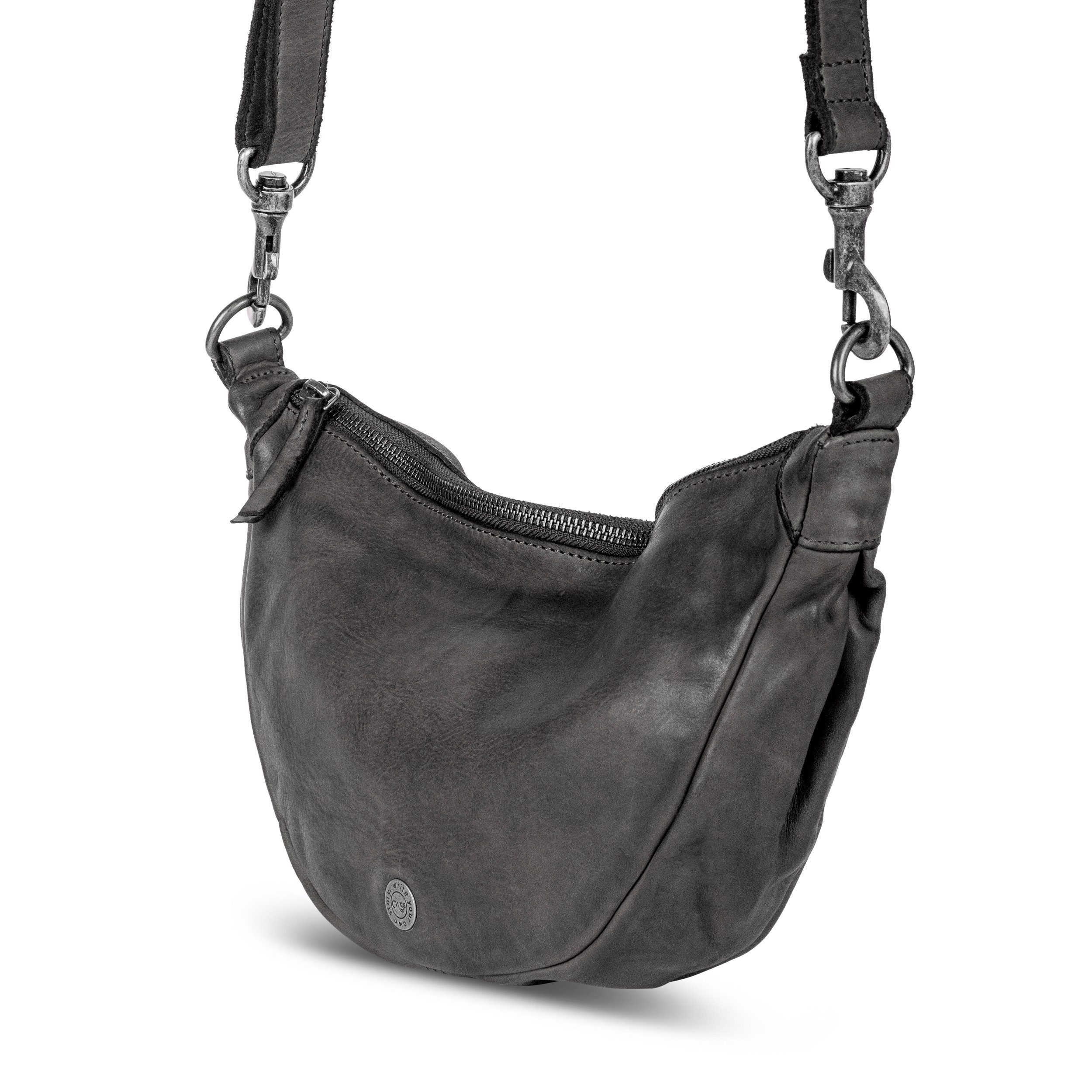 Cas8 Umhängetasche in halbmondform - Moonbag für Damen aus premium Leder