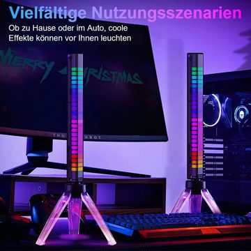 yozhiqu LED-Streifen LED-Streifen, RGB-Sound-Ambiente-Beleuchtung, Rhythmuslicht-Pickups, Wiederaufladbar, batterie-/USB-betrieben für ein erstklassiges Gefühl