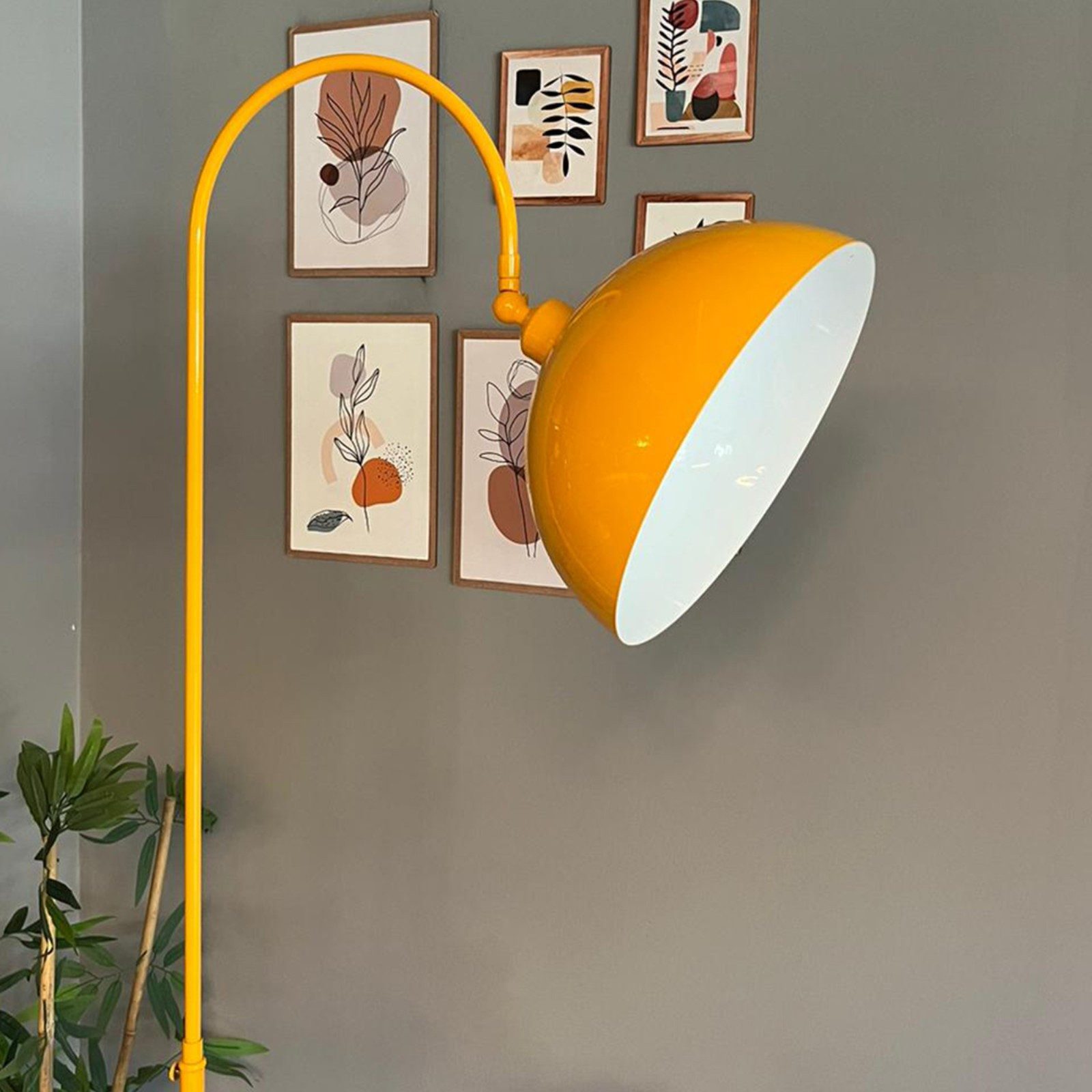 Bamyum Stehlampe Moderne Stehlampe aus Metall mit Dimmer und Ablage, ohne Leuchtmittel