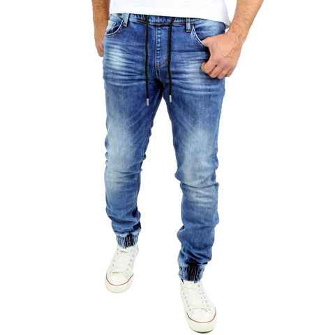 Reslad Stretch-Jeans Reslad Used Look Jeans-Herren Slim Fit Jogging-Hose RS-2073 Stretch Jogging-Denim Slim Fit