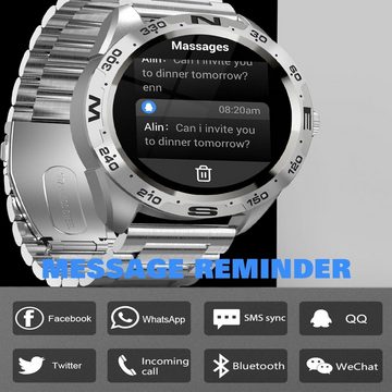 findtime Smartwatch (1,32 Zoll, Android, iOS), mit Touchscreen, Schlafmonitor, Herzfrequenz, Aktivitätstracker, IP67