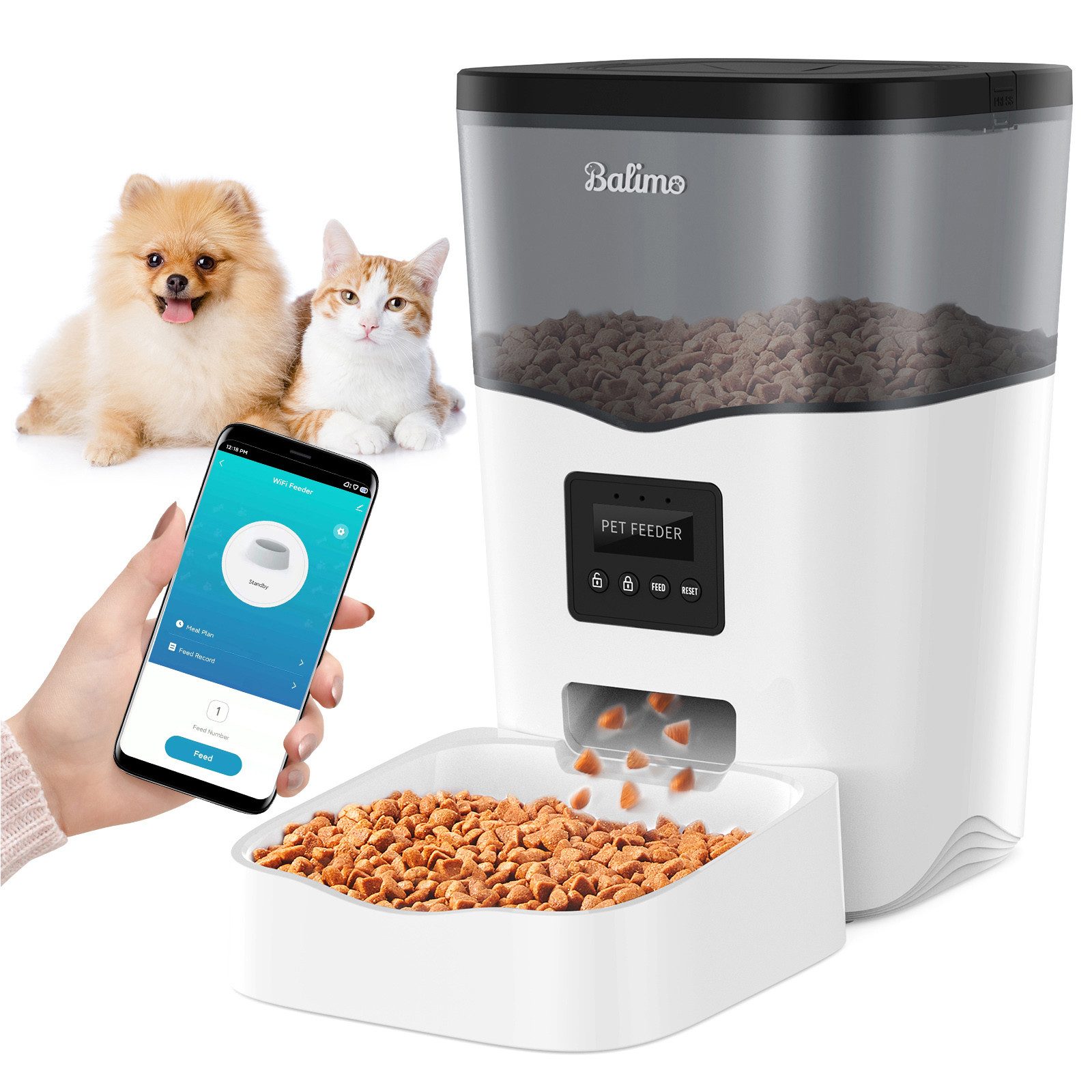 Futterautomat 3L WIFI Automatischer Futterautomat Futterspender für Katze Hunde