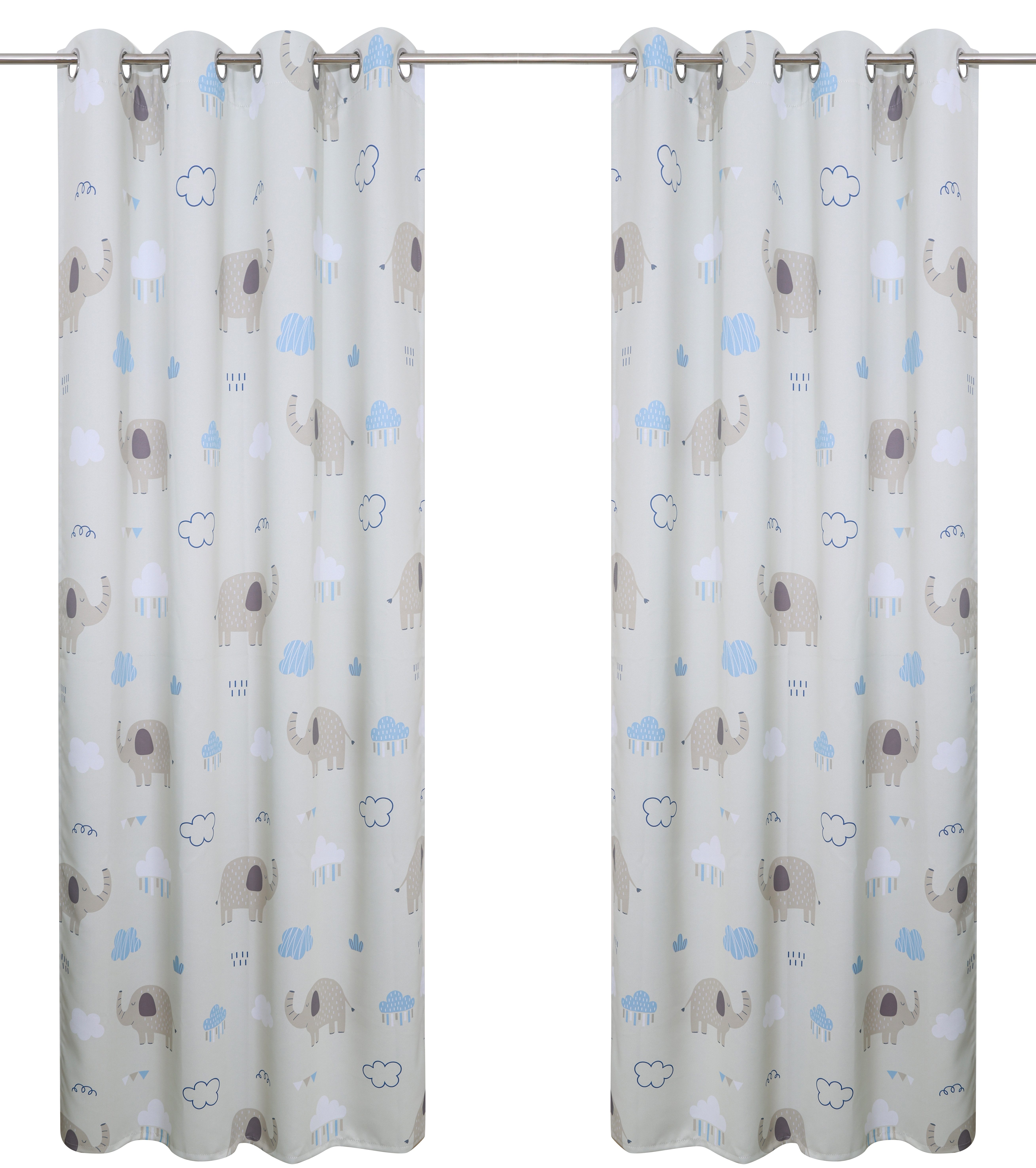 OTTO home Gardine Maurrice (1 St), Ösen, blickdicht, Blickdicht, Ösen- Aufhängung, Pflegeleicht, Elefanten Design