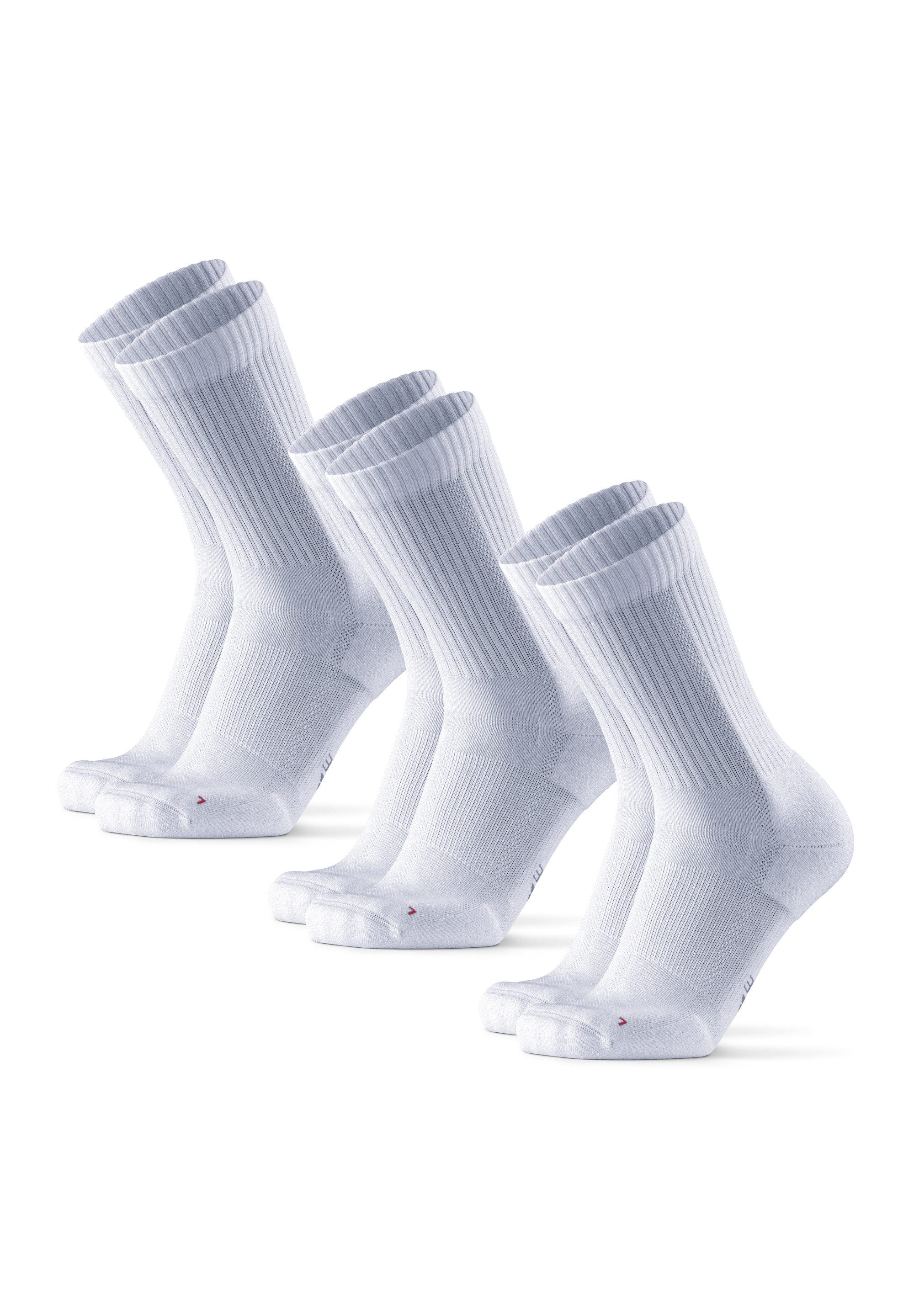 DANISH ENDURANCE Basicsocken Long Distance Crew (3-Paar) Wadenlange Sportsocken für Läufer, Anti-Blasen & Rutschfest