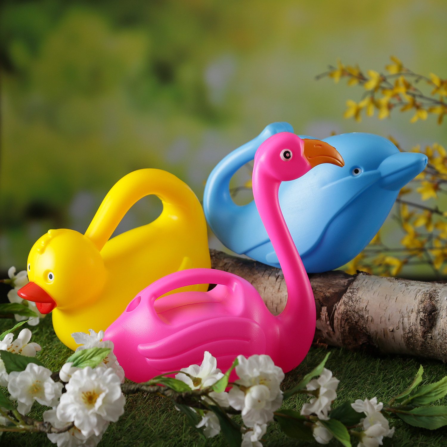 HOLLYHOPPER Gießkanne Delfin FLIPPER Kinder Blumen Garten Gießkanne Sandkasten 0,8l blau