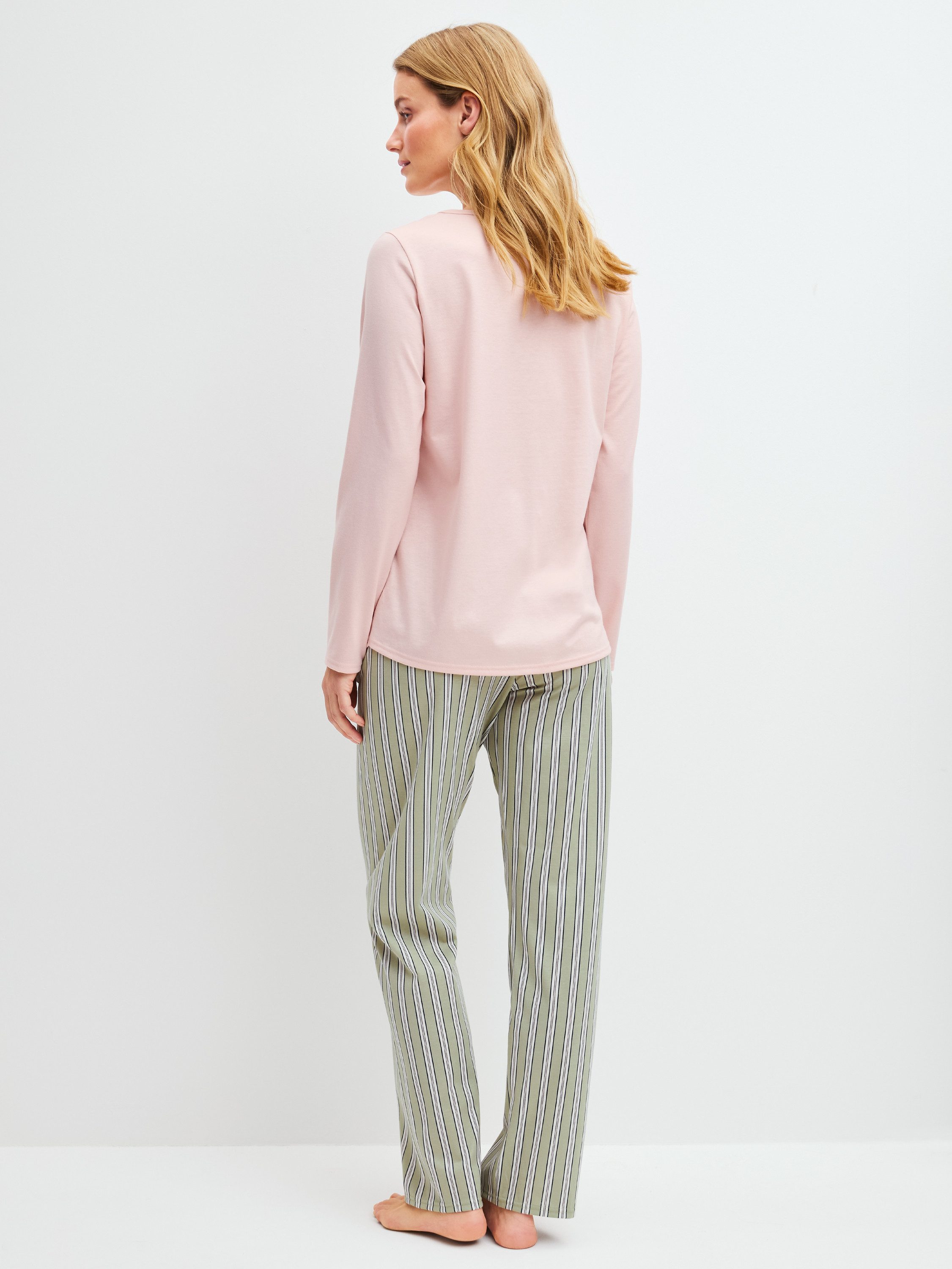 CALIDA Pyjama Graphic Nights Damen (2 tlg) weich, atmungsaktiv, komfortabel, elastischer Hosenbund