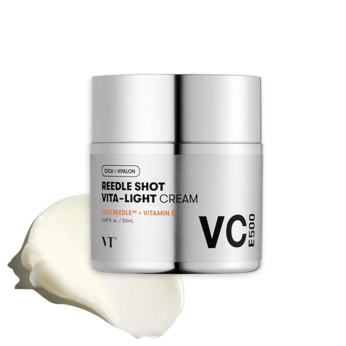 VT Cosmetics Tagescreme Reedle Shot Vita-Light Cream 50 ml aufhellende Gesichtscreme mit Vitamin C, Niacinamid & Cica Reedle™ zur Pflege bei ungleichmäßigem Hautton, feuchtigkeitsspendend und stärkend, auch für empfindliche Haut