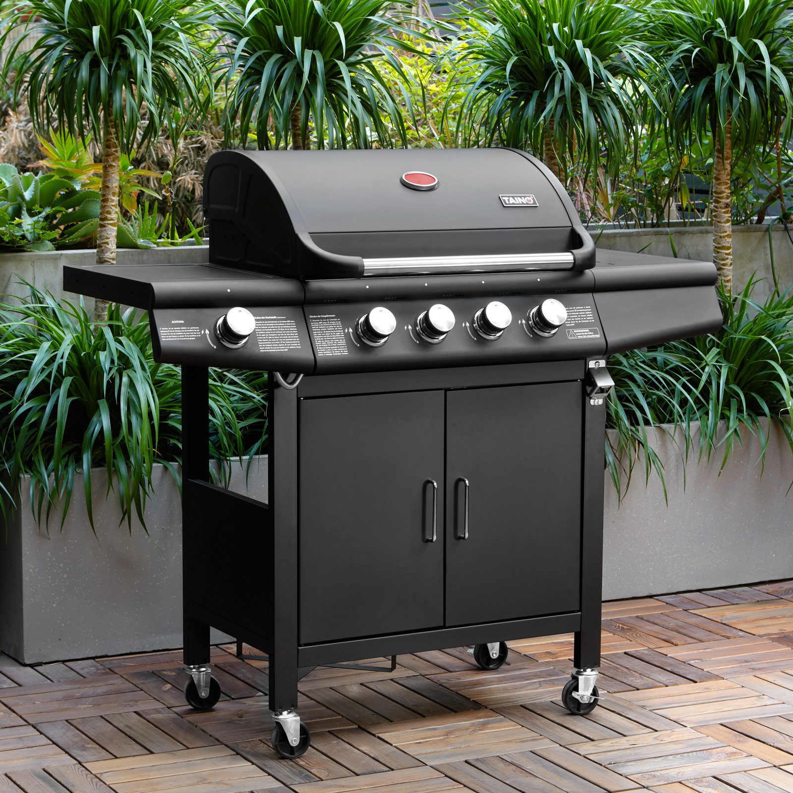 TAINO Gasgrill RED, 4+1, Piezozündung, mit Grillspieß-Auflage