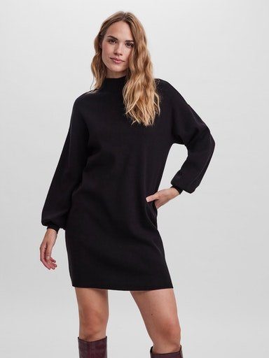 Vero Moda Strickkleid VMNANCY LS FUNNELNECK DRESS GA NOOS Black