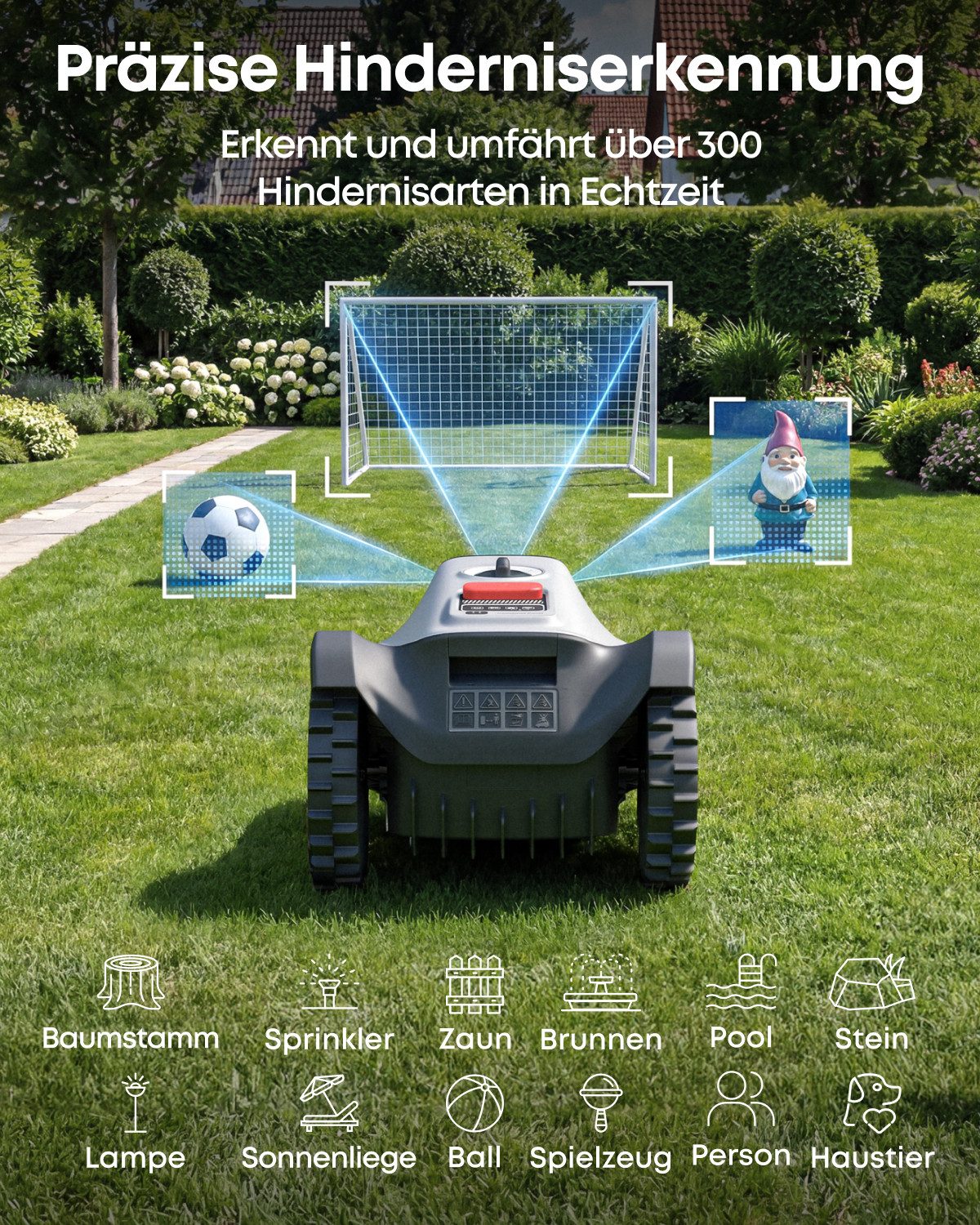 Anker eufy Rasenmähroboter C15 ohne Begrenzungskabel, bis 500 m² Rasenfläche, (Packung), ohne RTK, Auto-Kartierung, intelligente Navigation, präzises Randmähen – Bild 5 von 5
