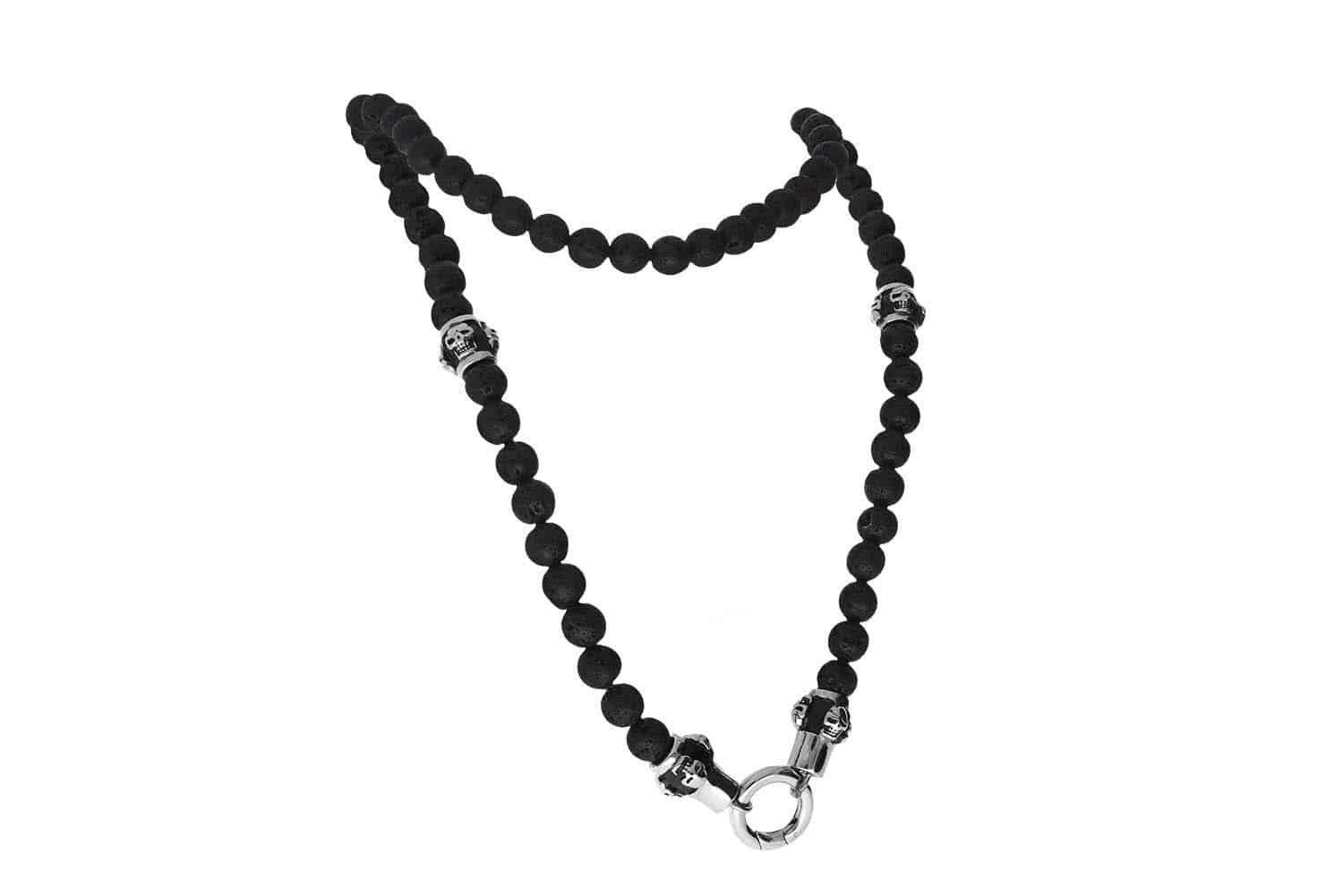 FILANGO Gliederkette Lavastein Kugelkette TOTENKÖPFE (Ketten, 1-tlg)