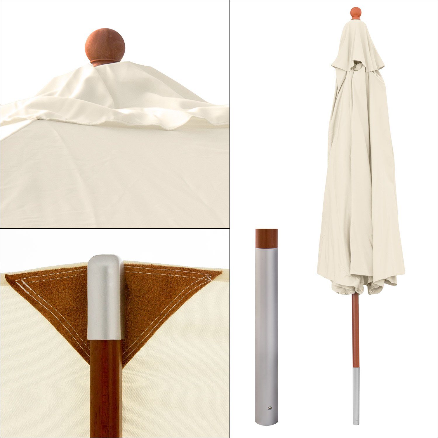 anndora-sonnenschirm Sonnenschirm 3 Meter rund Gartenschirm, Höhe verstellbar - wasserabweisende Beschichtung - leichte Montage