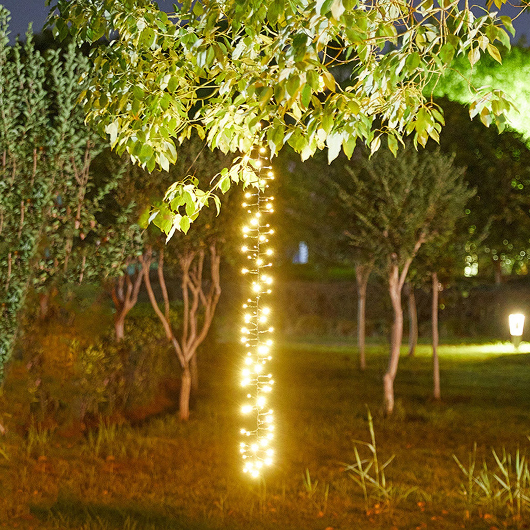 Lichterschweif 2m LED Lichterkette – 14 Stränge, 280 LEDs, Warmweiß, Batteriebetrieben, IP65 Wasserdicht, Mit Fernbedienung, Für Weihnachten & Garten