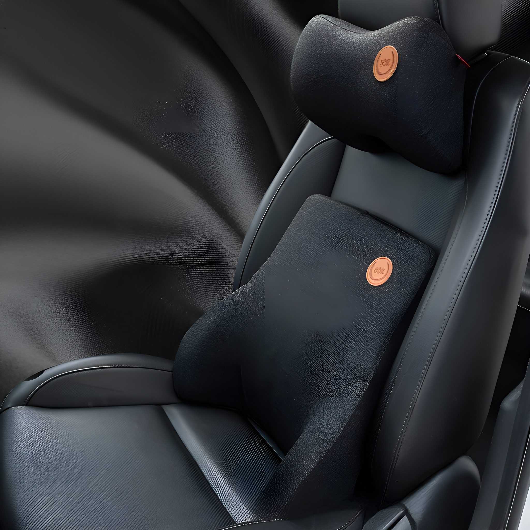 HIYORI Sitzkissen Ergonomische Auto-Sitzkissen mit Gedächtnisschaum, Verstellbare Kopfstütze und Lendenstütze für Büro und Fahrzeug