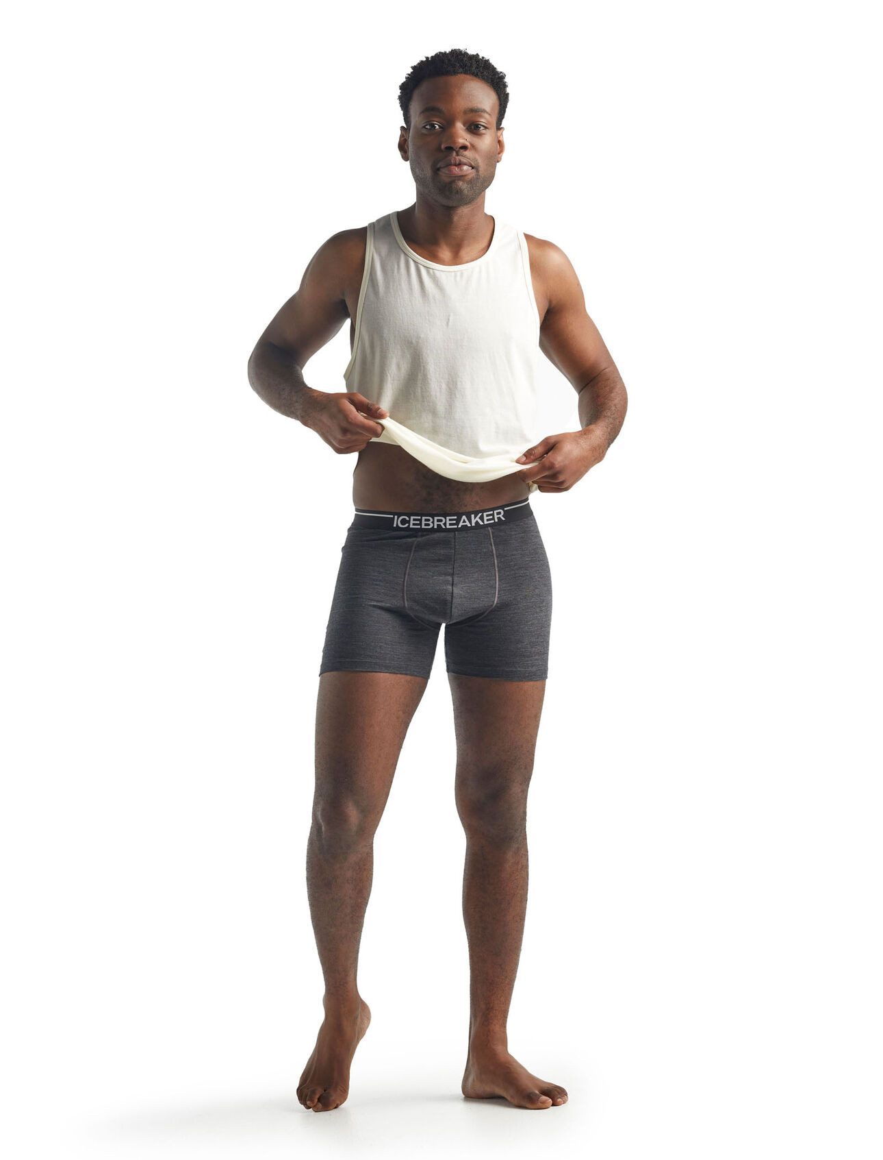 Icebreaker Boxershorts Anatomica (Merinowolle) Unterwäsche grau Herren