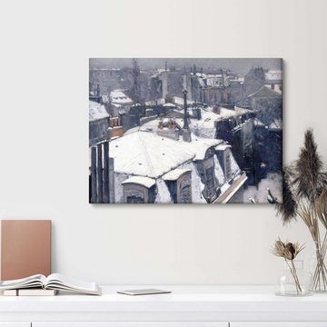Posterlounge Leinwandbild Gustave Caillebotte, Verschneite Dächer, Wohnzimmer Malerei