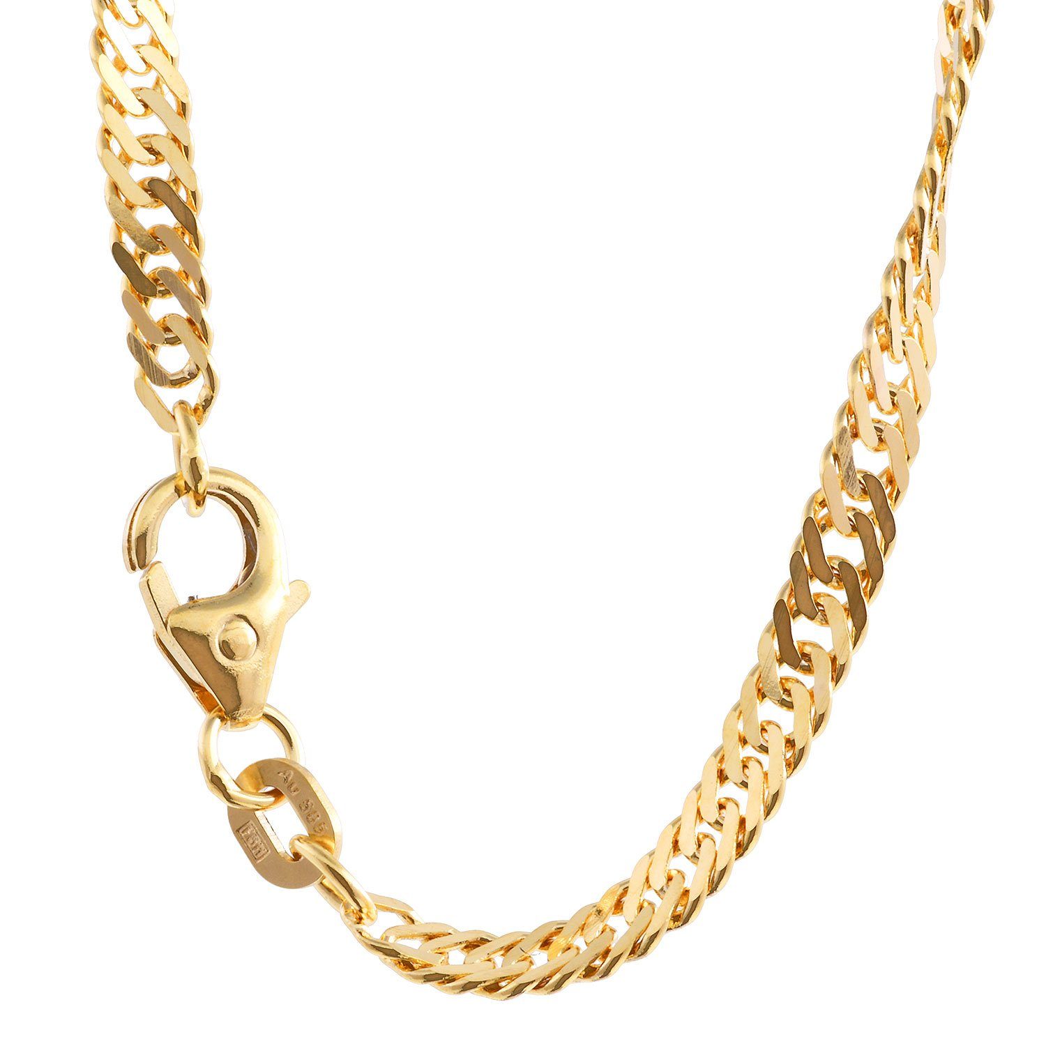 HOPLO Goldkette Singapurkette 585 - 14 Karat Gold 2,9 mm 50 cm Halskette  Goldkette, Made in Germany, Edle Kette in Juwelier Qualität